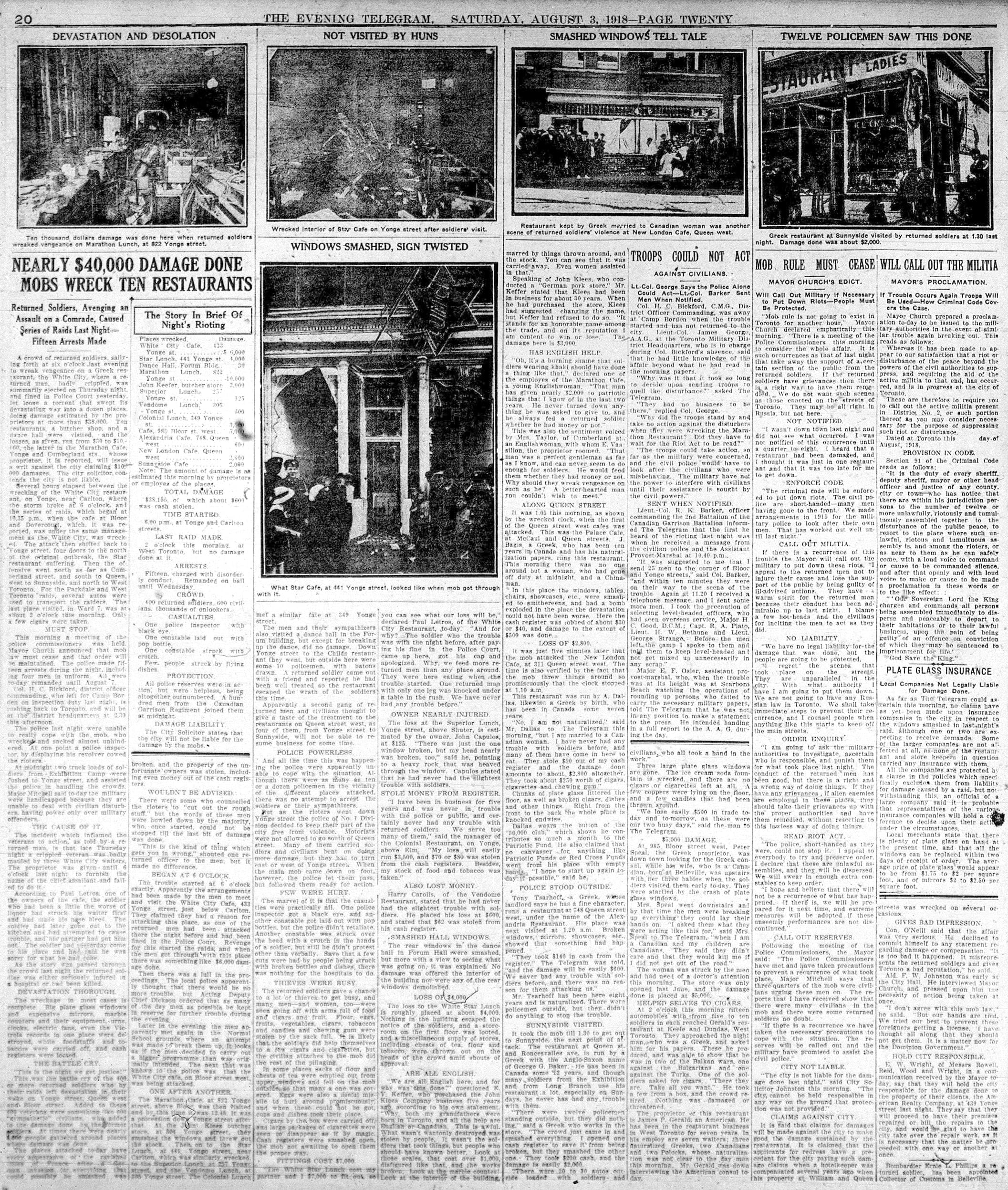 The evening Telegram from August 3, 1918, page 20.