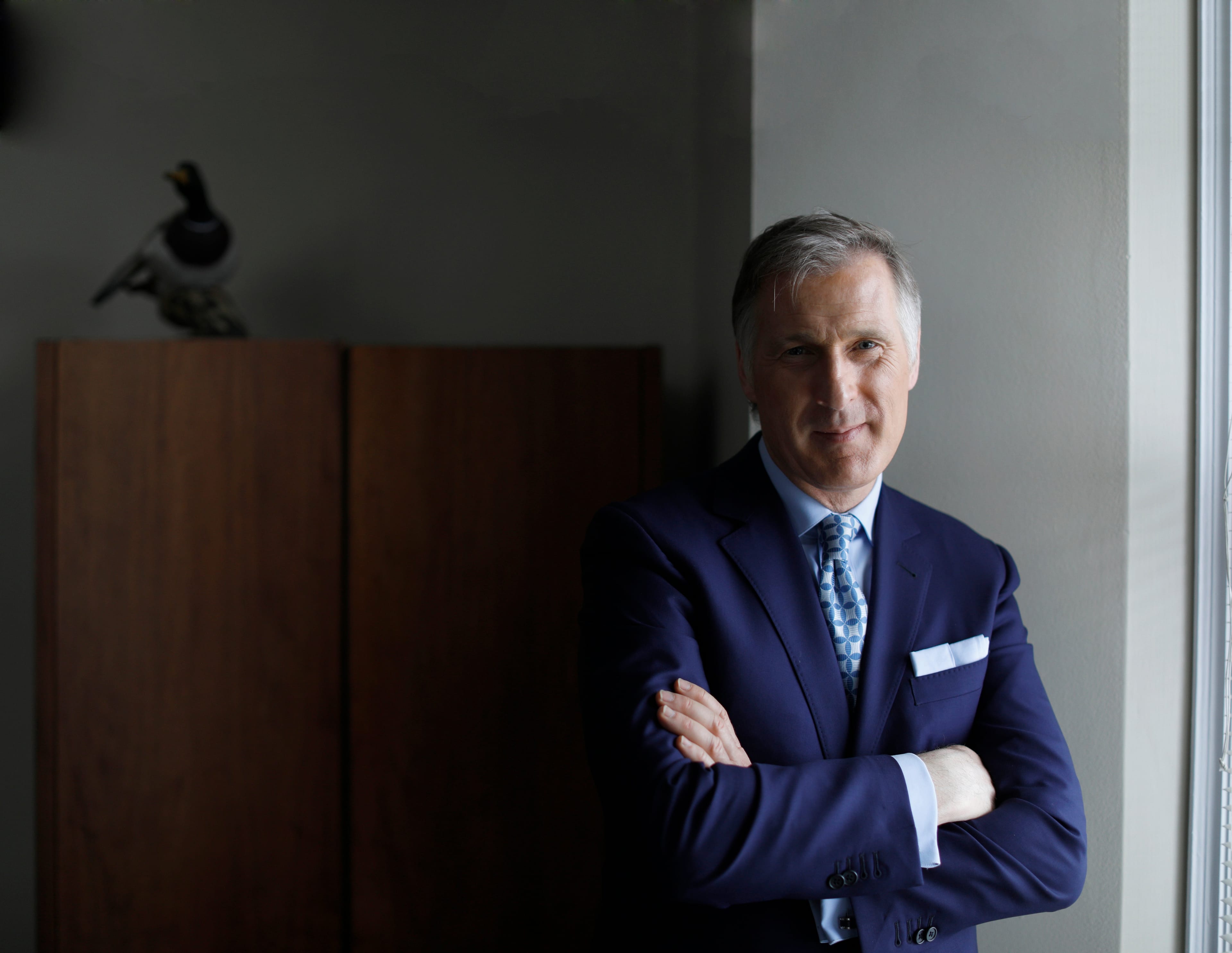 Conservative MP Maxime Bernier in his Confederation Building office in Ottawa April 4, 2017. Bernier is running for the CPC leadership with a Libertarian agenda. (Photograph by Blair Gable)