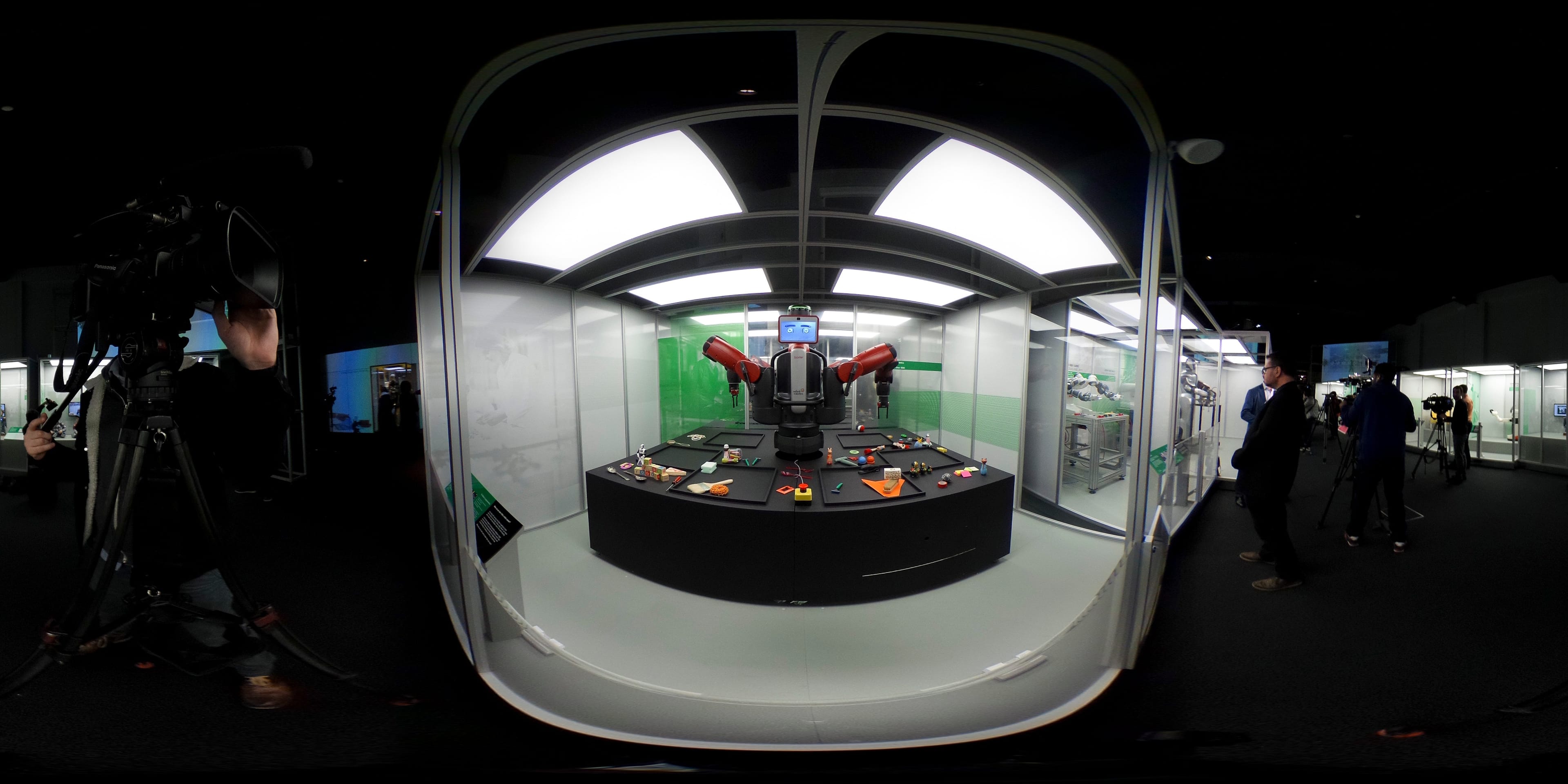 Baxter the industrial robot, used on production lines, is on display at the Science Museum at Preview Of The Science Museum's Robots Exhibition at Science Museum on February 7, 2017 in London, England. (Getty)