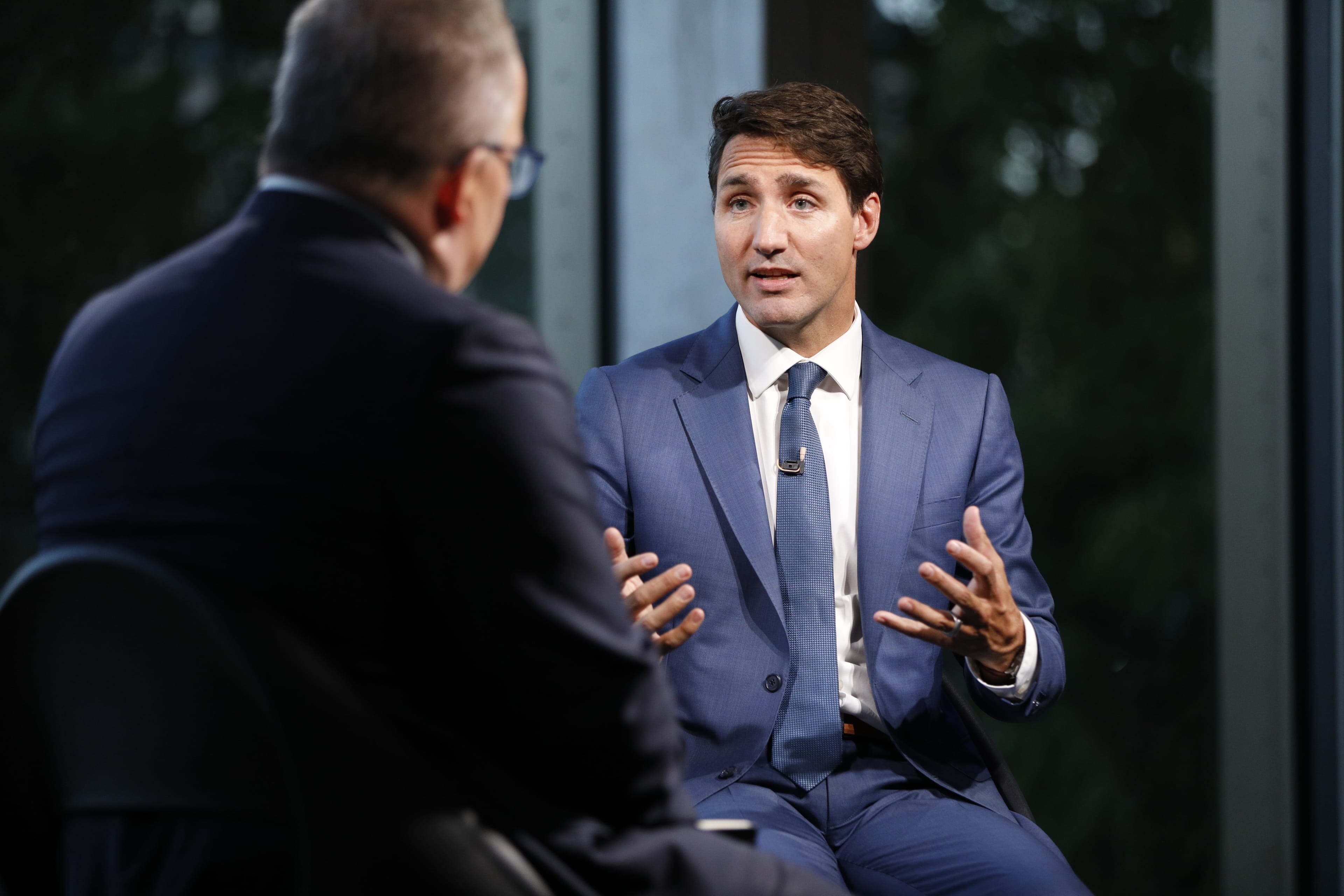 Prime Minister Justin Trudeau in conversation with Paul Wells at Maclean's Live at the NAC in Ottawa on Sept. 17, 2018. (Photograph by Blair Gable)