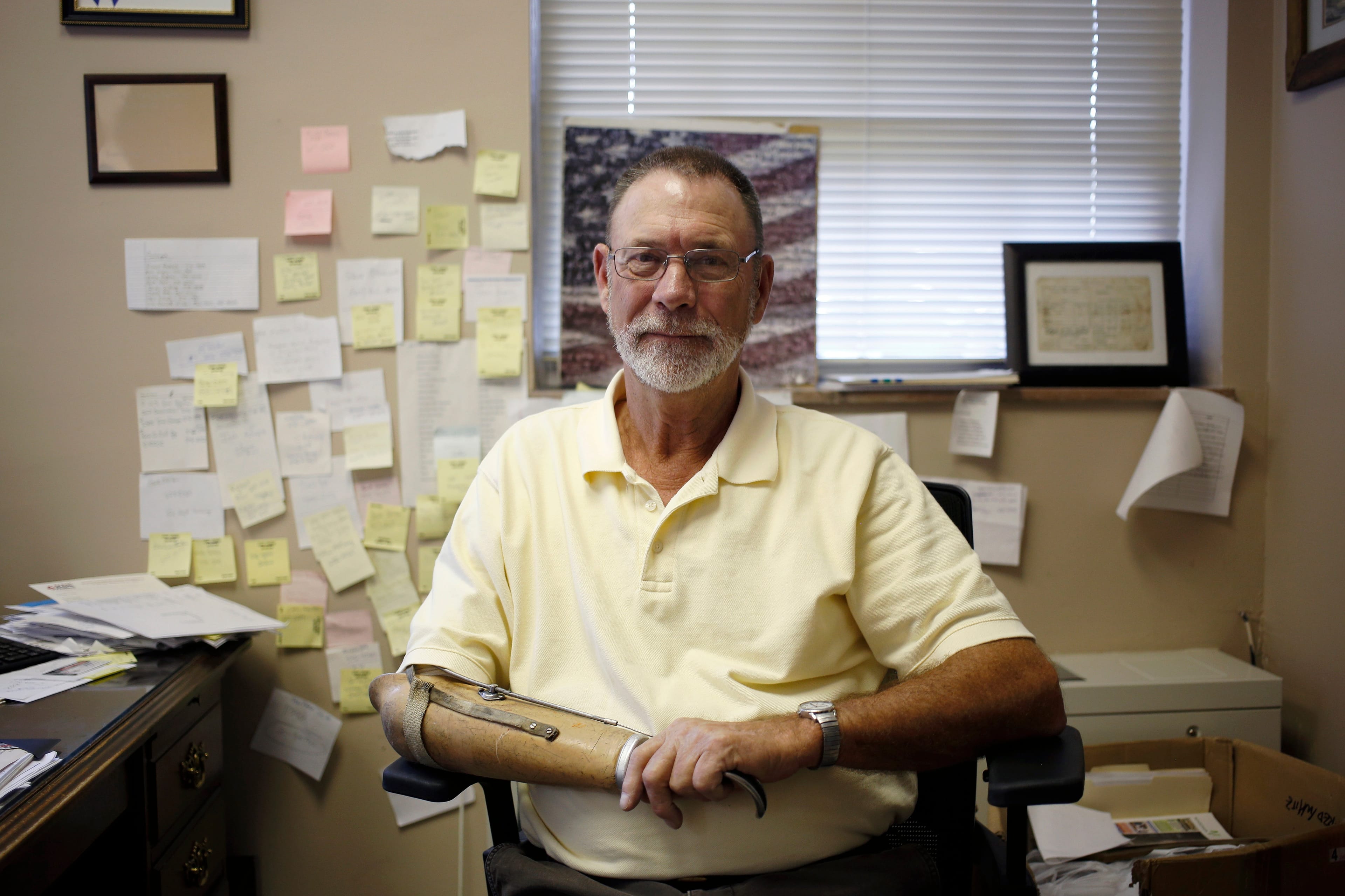 Bill Oxendine in his office at the Knox County Courthouse in Barbourville, Ky. (Photograph by Luke Sharrett)