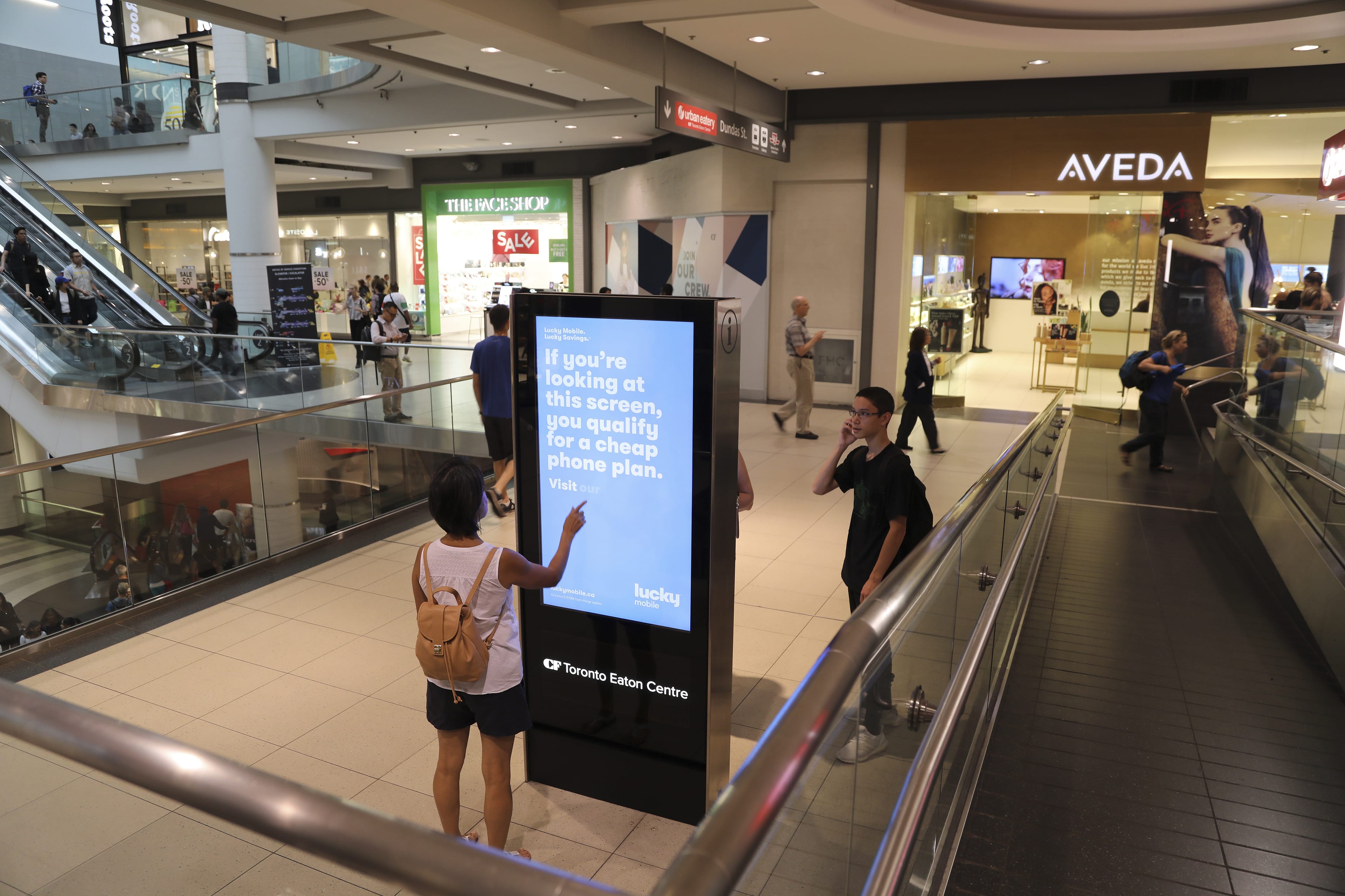 Cadillac Fairview, the company that owns the Eaton Centre, deployed facial-analysis technology inside interactive directories at two of its Calgary malls earlier this year.
(Rene Johnston/Toronto Star/Getty Images)
