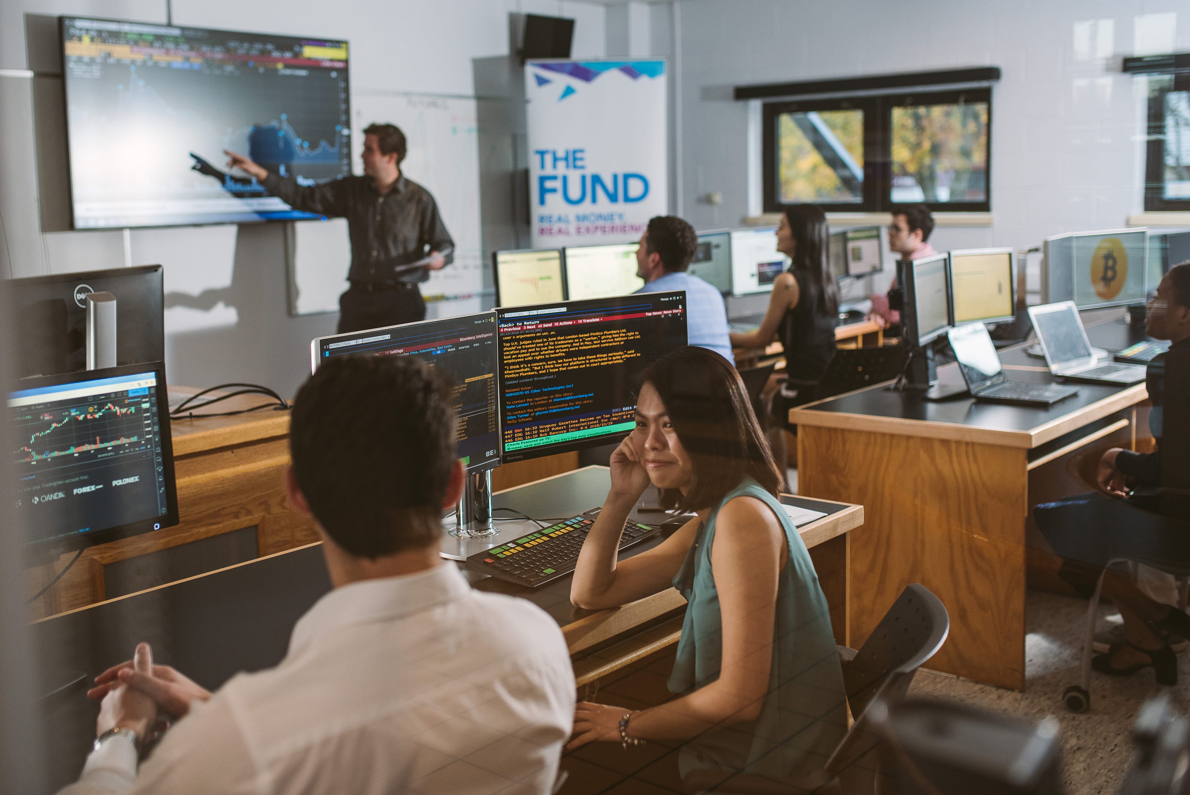 Memorial University MBA students participate in an investment fund program. (Alex Stead)