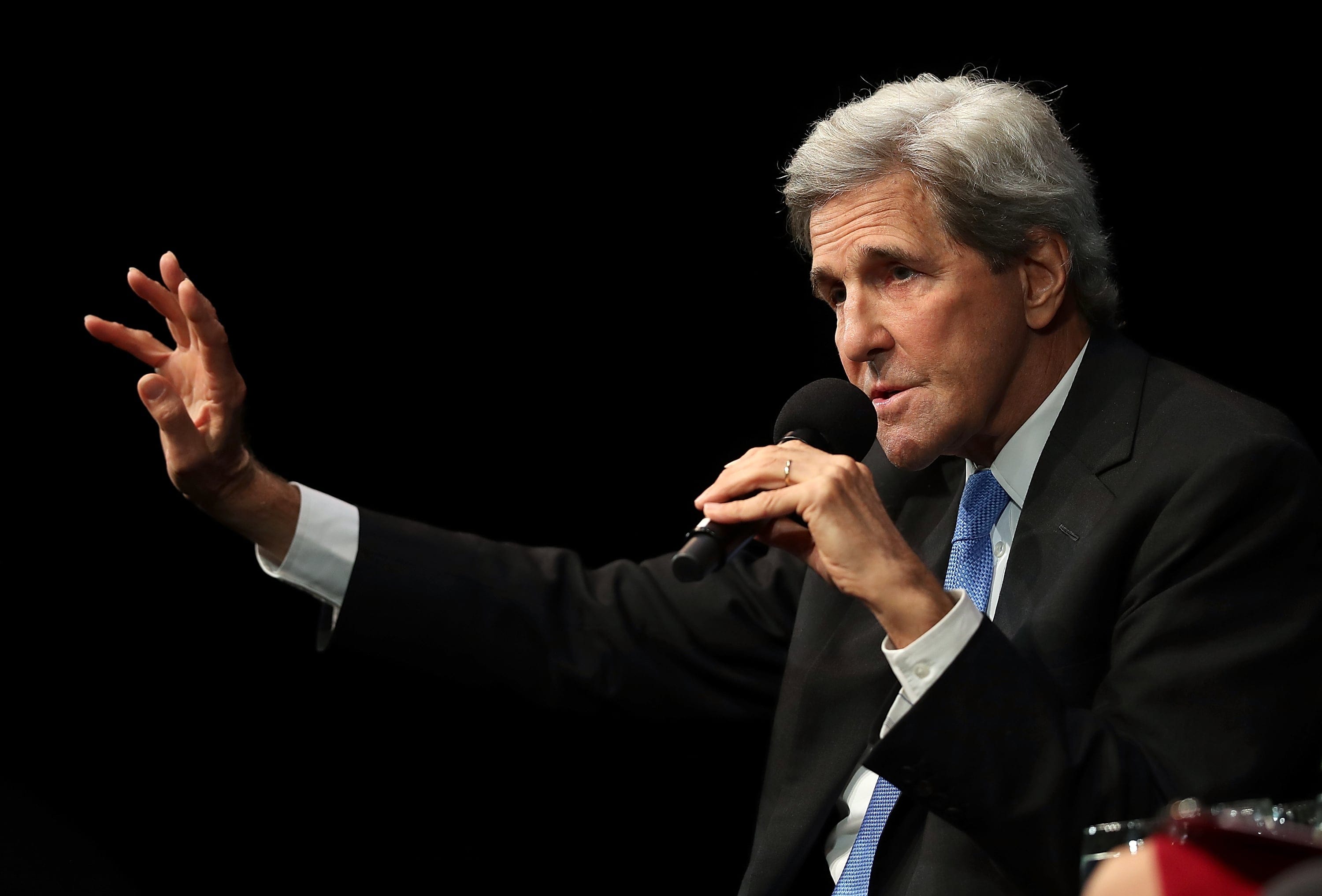 Former U.S. Secretary of State John Kerry speaks during a Commonwealth Club of California event at the Marines' Memorial Theatre on September 13, 2018 in San Francisco, California. (Justin Sullivan/Getty Images)