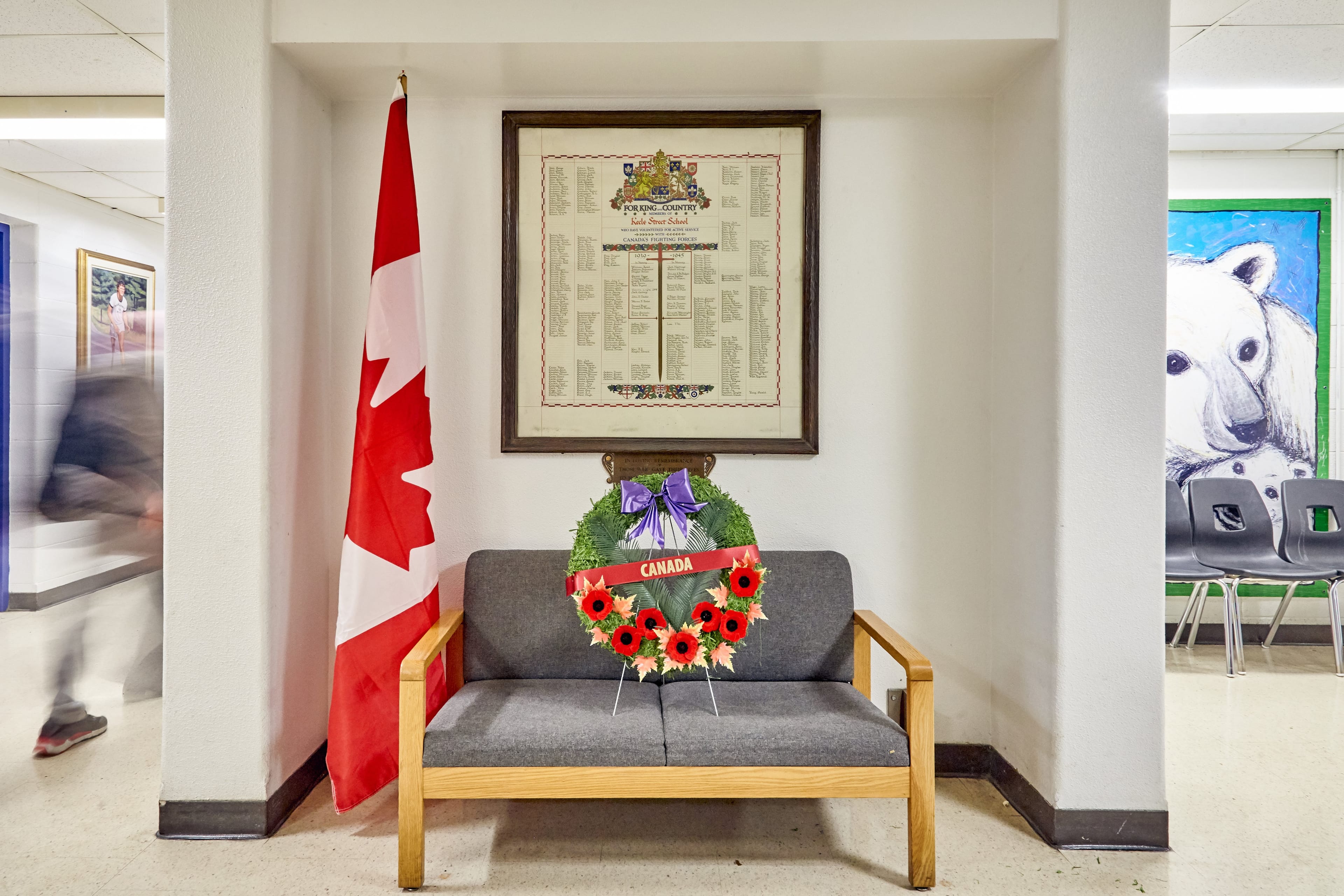 The honour scroll at Keele Street School in Toronto. (Photograph by Christie Vuong)