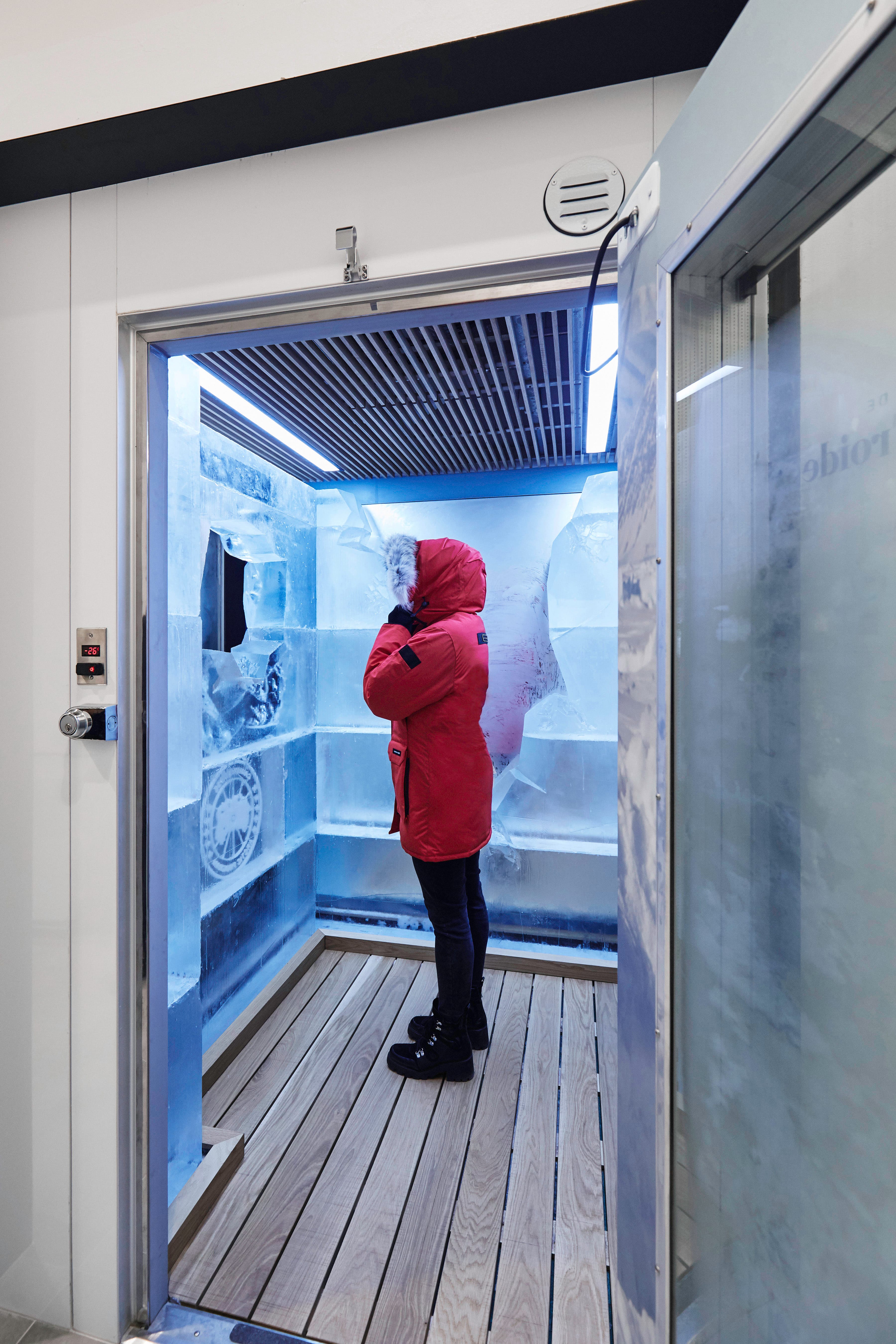 Shoppers can test Canada Goose's bona fides in a cold room at a recently opened store in Montreal. (Arash Moallemi/Canada Goose)