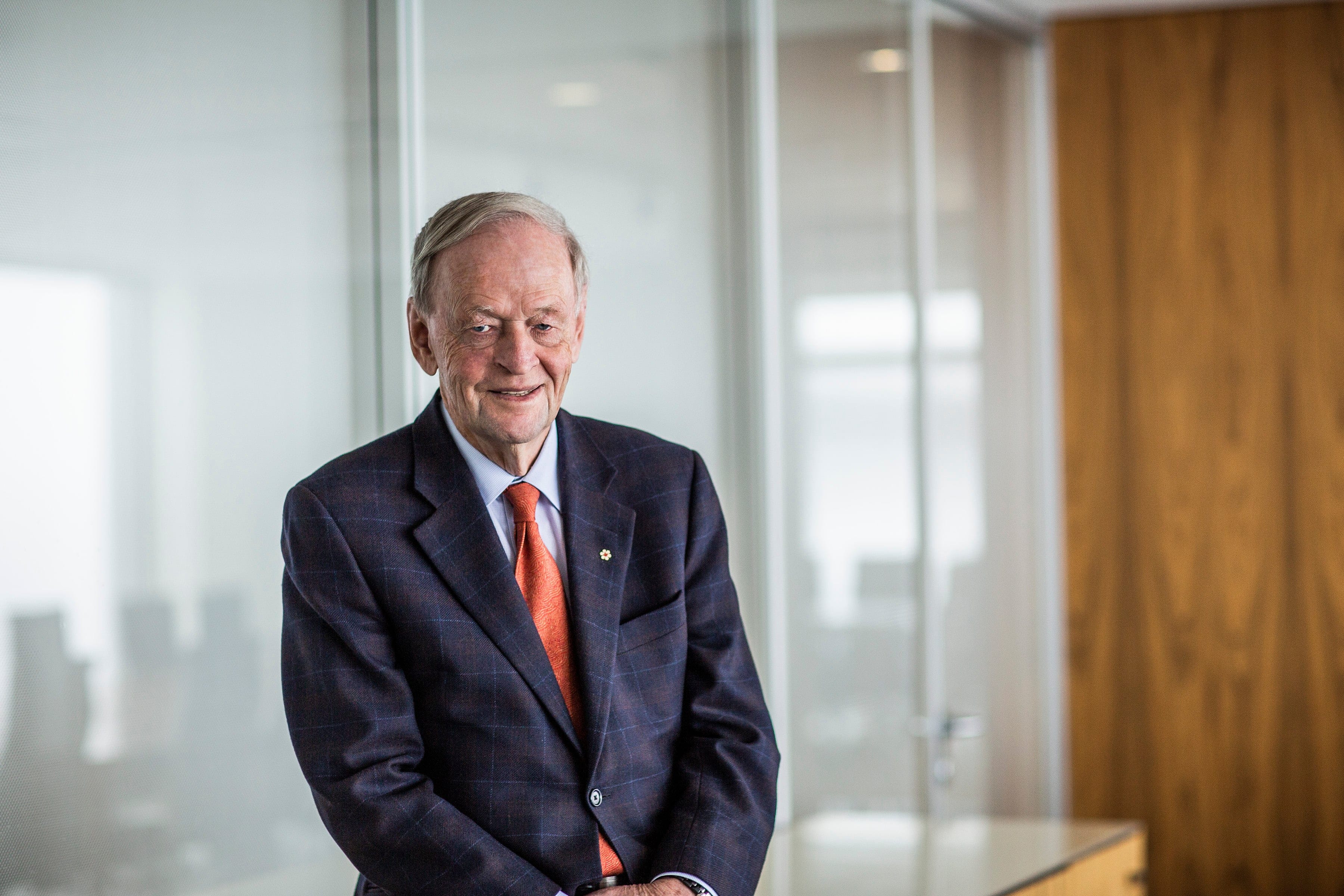 Former Prime Minister Jean Chrétien in his Montreal office. (Photograph by Will Lew)