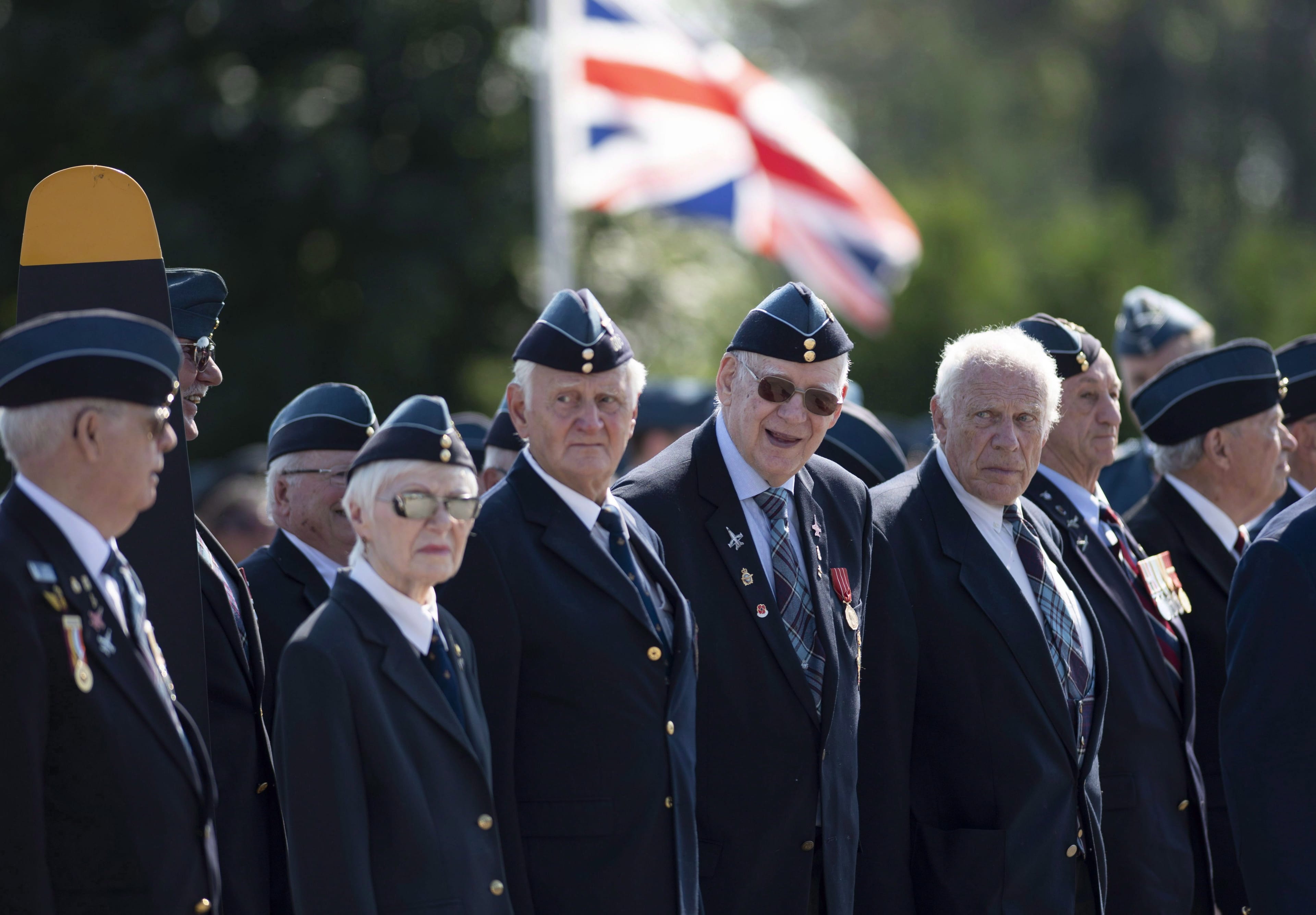 Veterans look on during a ceremony commemorating the Battle of Britain in Gatineau on Sunday, Sept. 16, 2018. THE CANADIAN PRESS/Justin Tang
