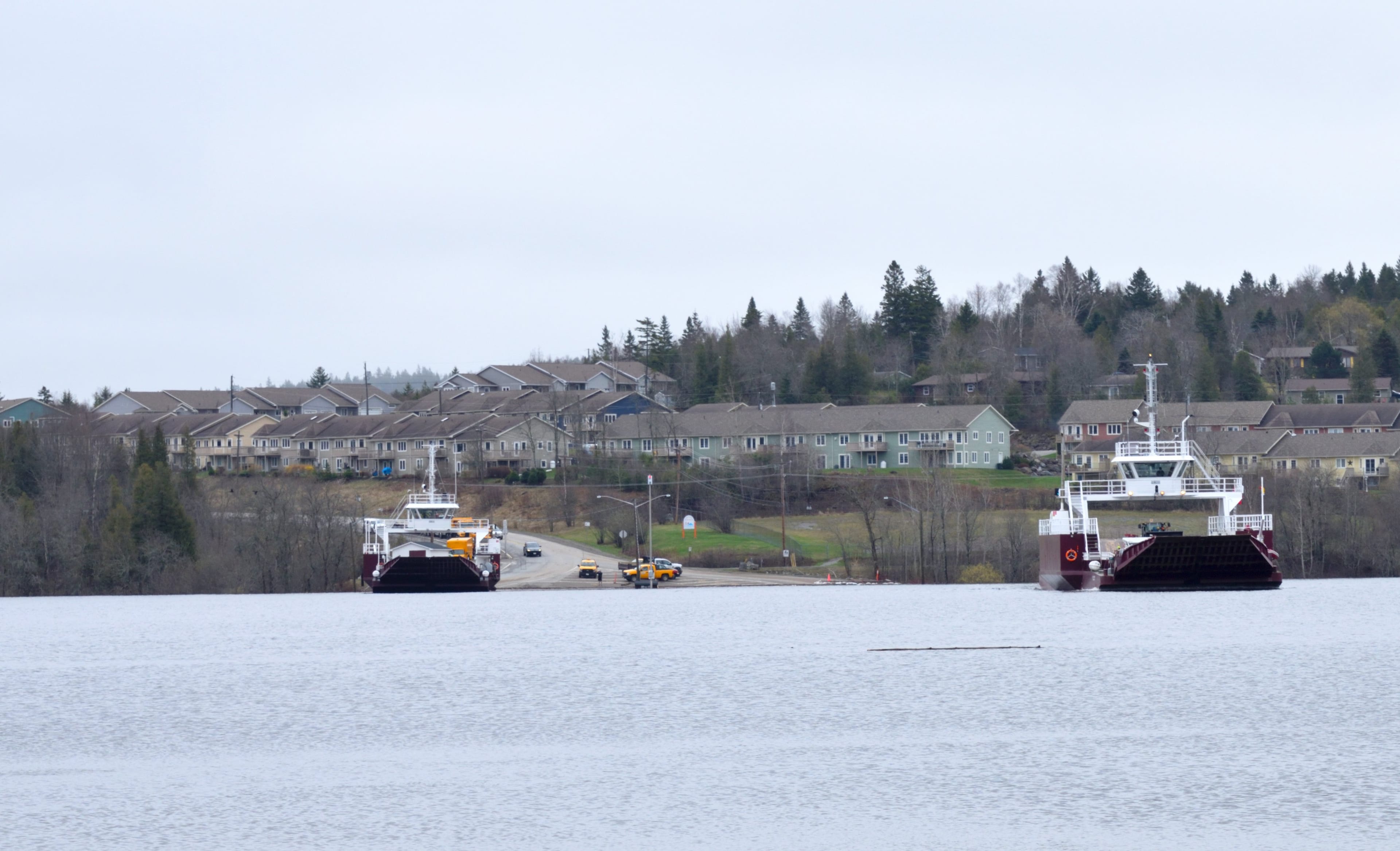 Gondola Point, New Brunswick / Canada - May 4 2018: Flooding at Gondola Point Ferry Landing Quispamsis New Brunswick Canada