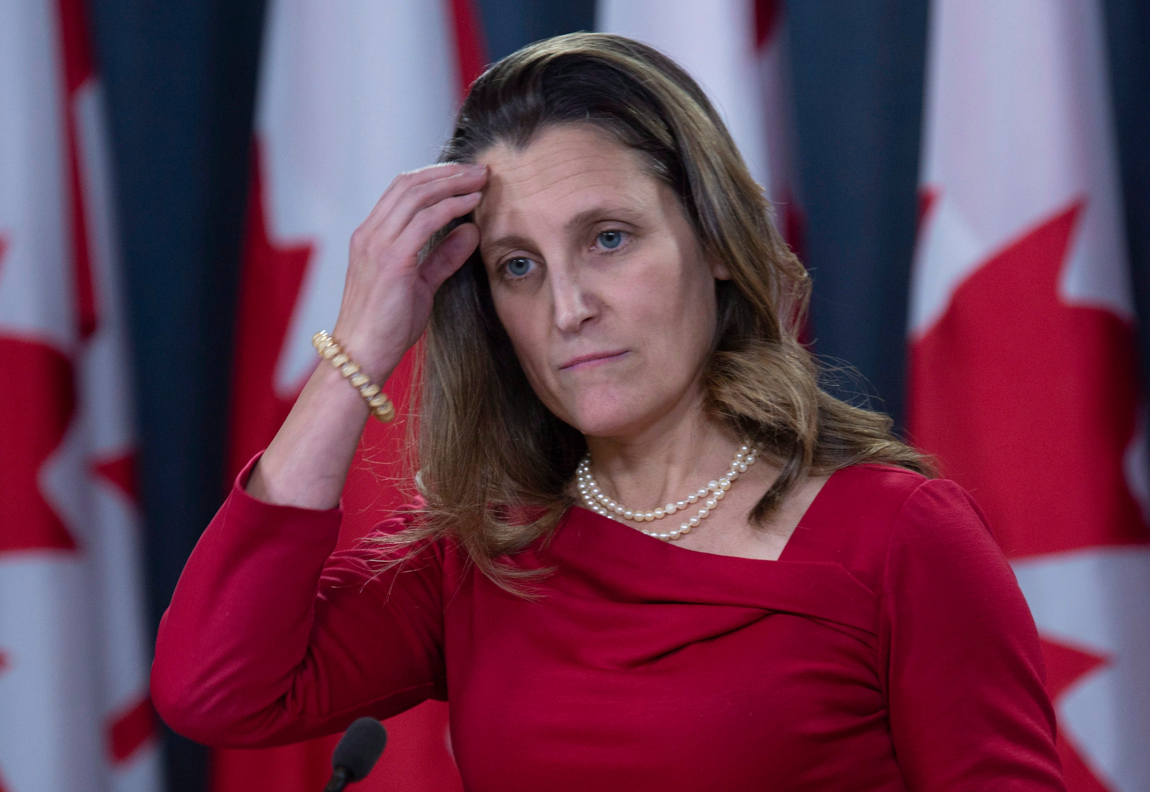 Minister of Foreign Affairs Chrystia Freeland speaks with the media during a news conference in Ottawa on Wednesday, Dec. 12, 2018. (THE CANADIAN PRESS/Adrian Wyld)