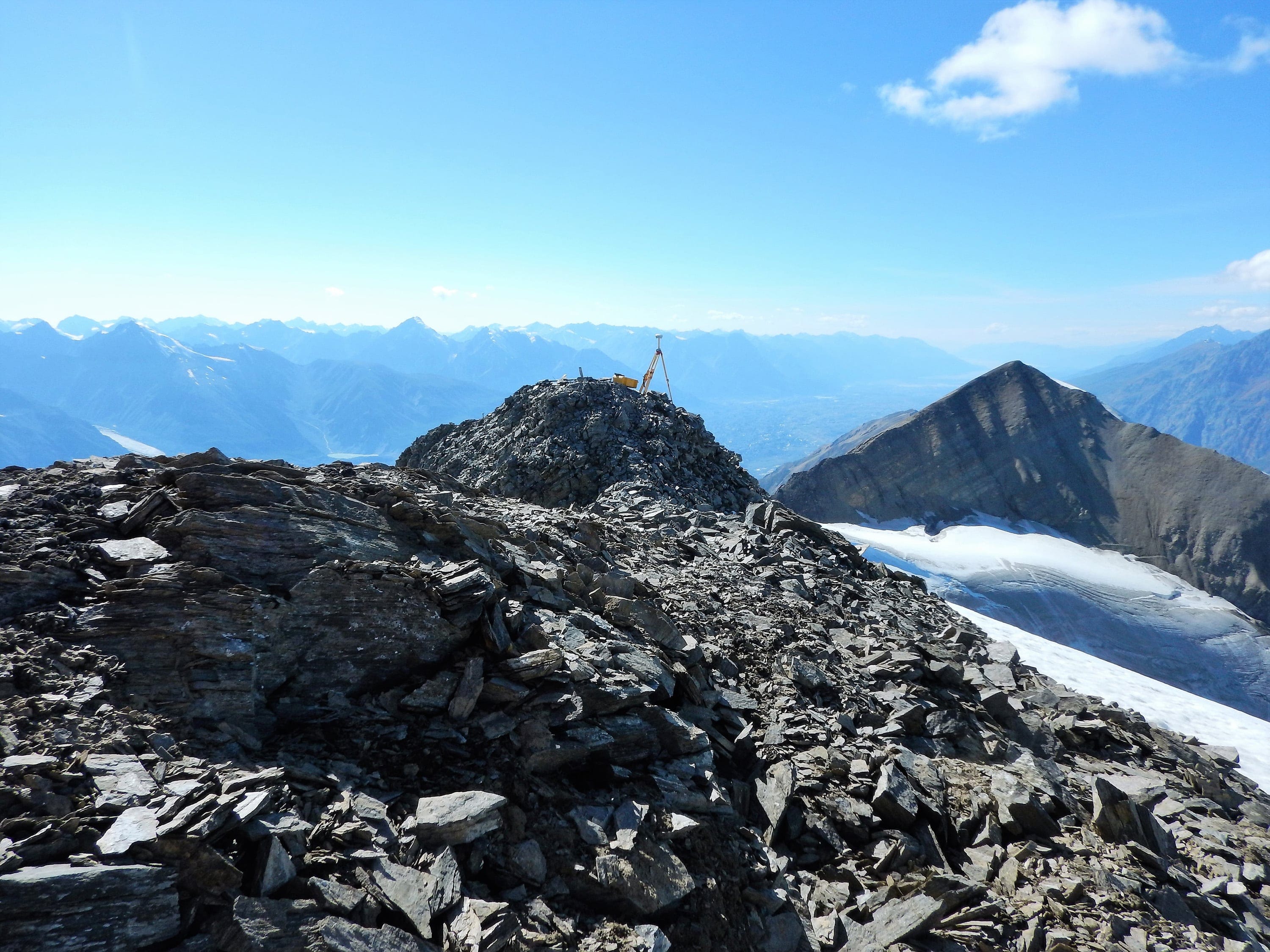 Monument 189 on the Yukon-Alaska border in the Wrangle Mountains. 
(Joe Harrietha/The Canada-US International Boundary Commission)