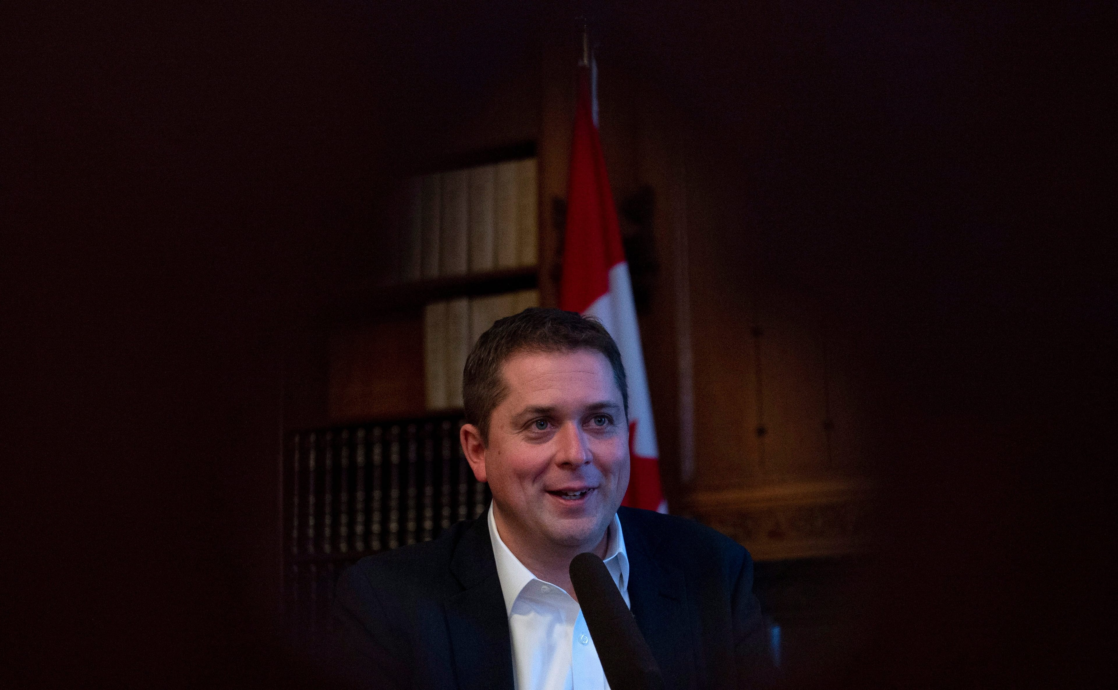 Scheer is seen during an interview with La Presse Canadienne on Parliament Hill, Monday, Dec. 17, 2018, in Ottawa. (THE CANADIAN PRESS/Adrian Wyld)
