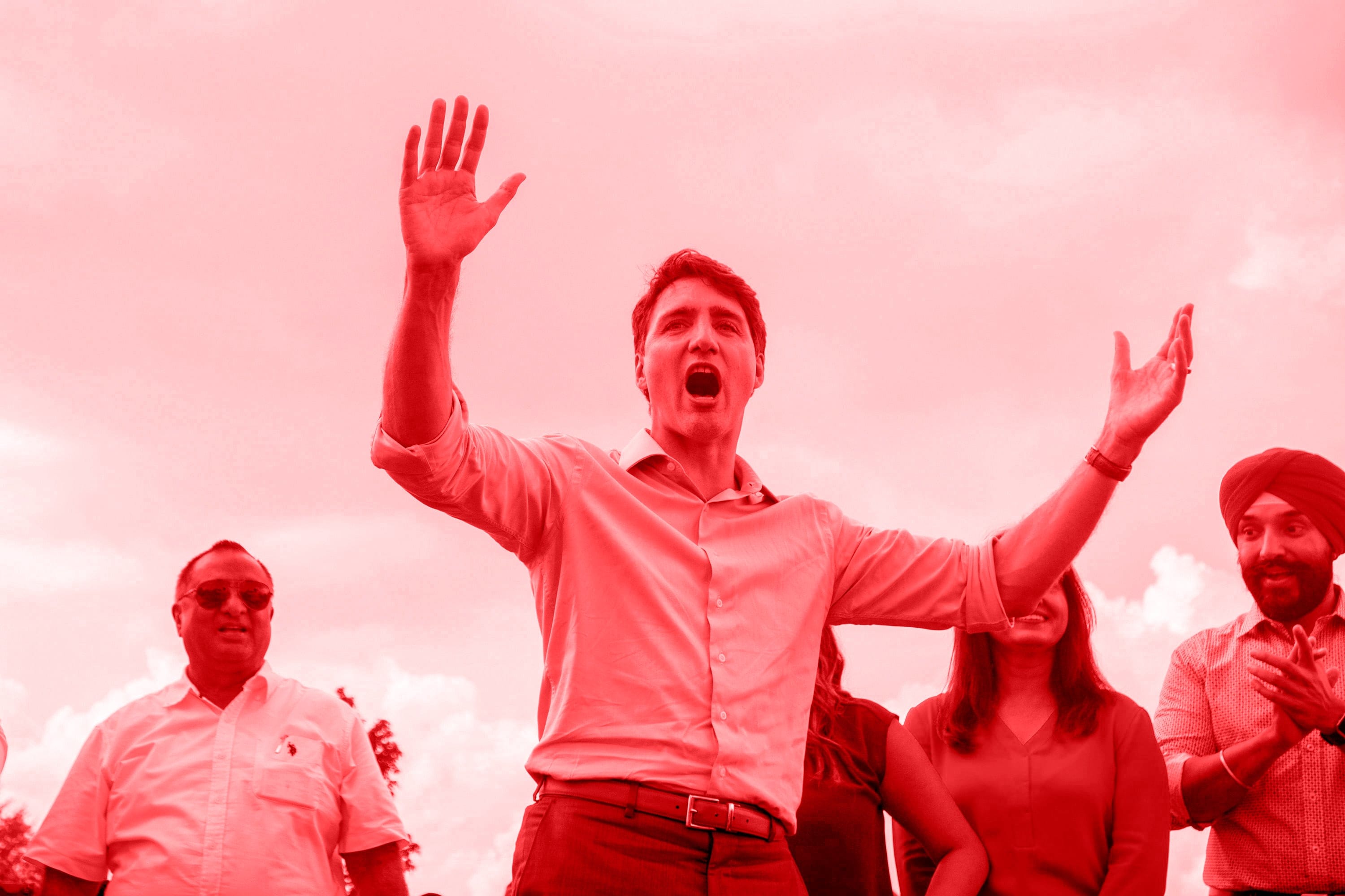 Prime Minister Justin Trudeau delivers remarks to volunteers and supporters during a community barbecue at Chinguacousy Park in Brampton, Ont. on Saturday, September 15, 2018. (Tijana Martin/CP)