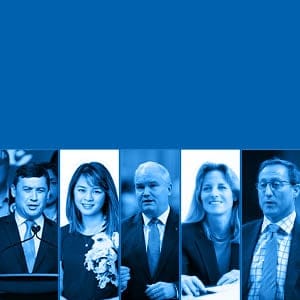 Michael Chong, Natalie Pon, Erin O'Toole, Leslie Noble, Peter McKay. (Nathan Denette/CP; Justin Tang/CP; Fred Chartrand/CP)