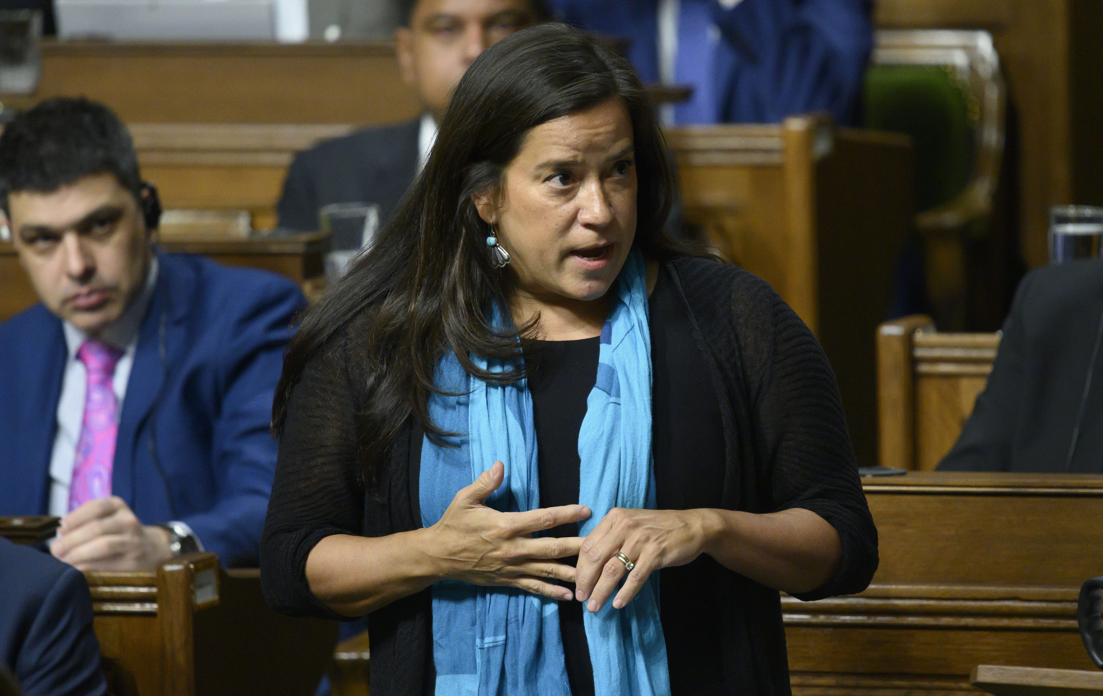 Liberal MP Jody Wilson-Raybould speaks in the House of Commons on Parliament Hill in Ottawa on Feb. 20, 2019. THE CANADIAN PRESS/Sean Kilpatrick