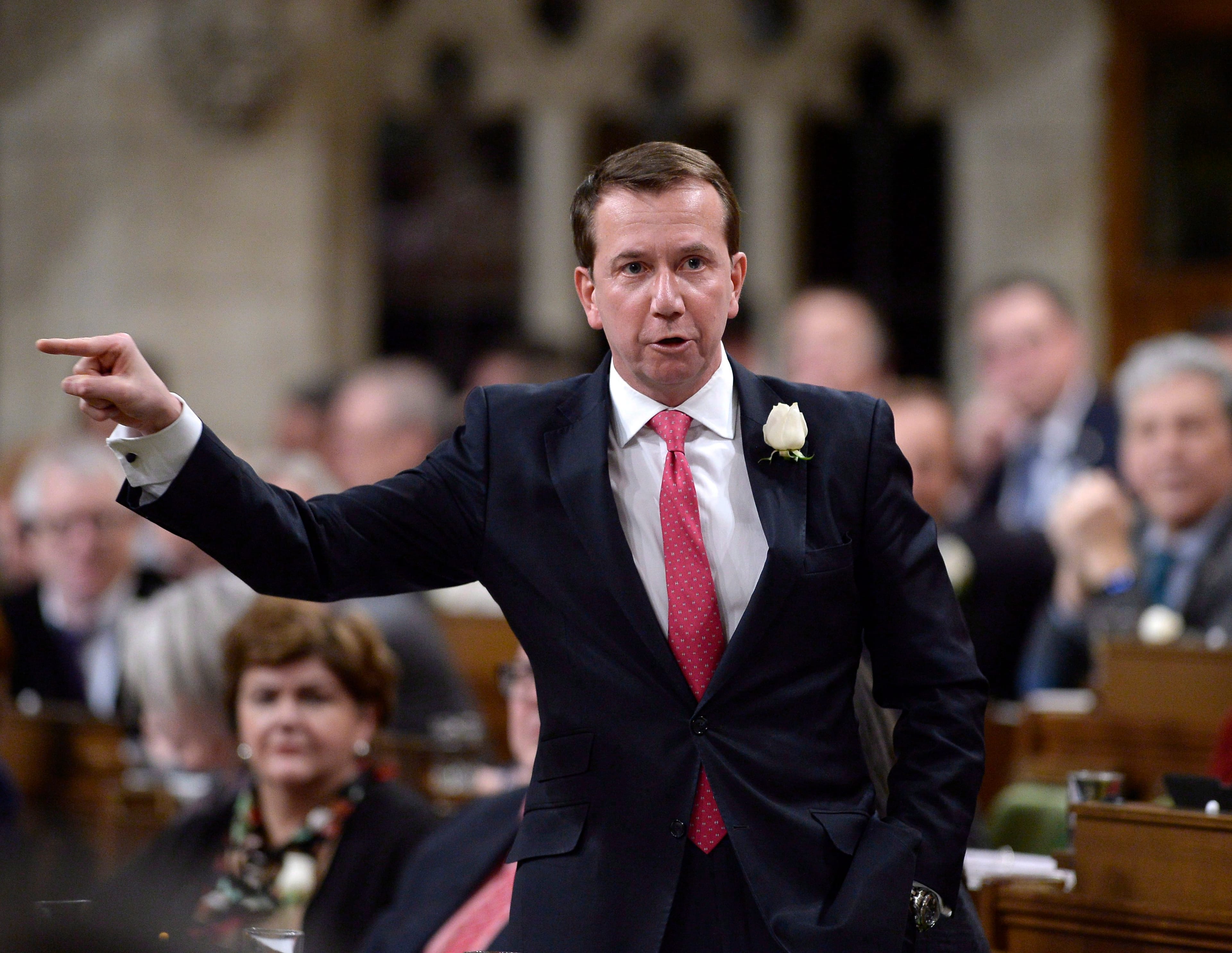 Brison rises during Question Period in the House of Commons on Parliament Hill in Ottawa on Thursday, Dec. 6, 2018. (THE CANADIAN PRESS/Justin Tang)