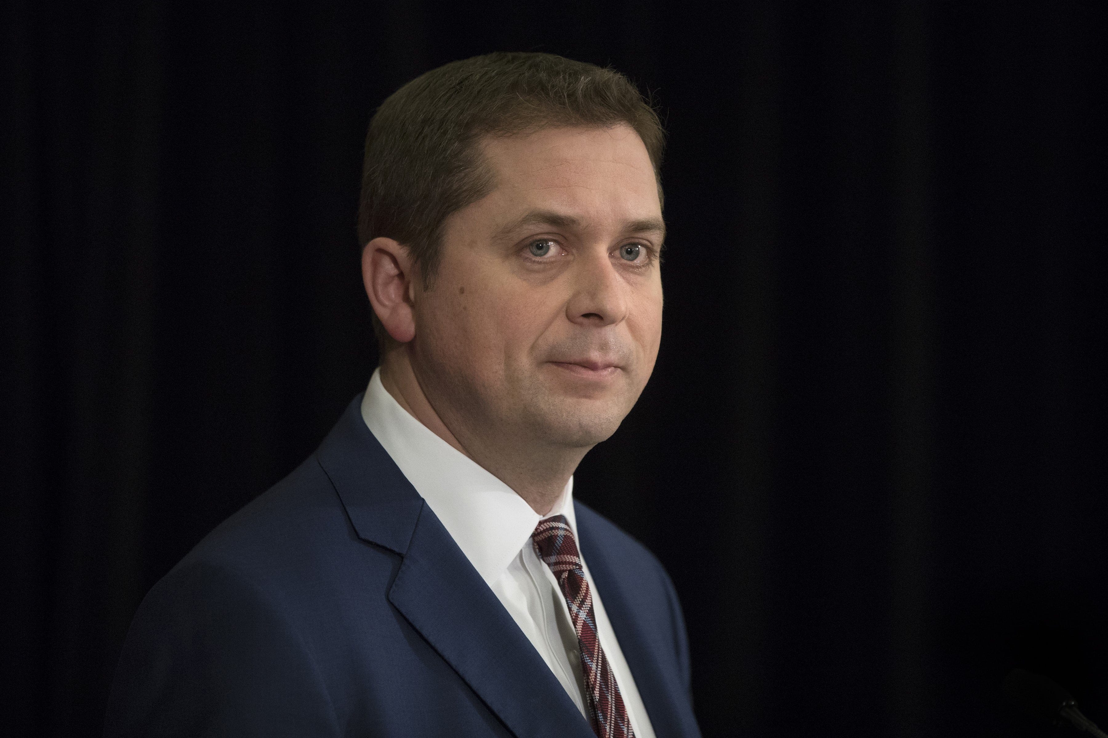Scheer speaks during a press conference in Toronto on Thursday, March 7, 2019. (THE CANADIAN PRESS/Chris Young)