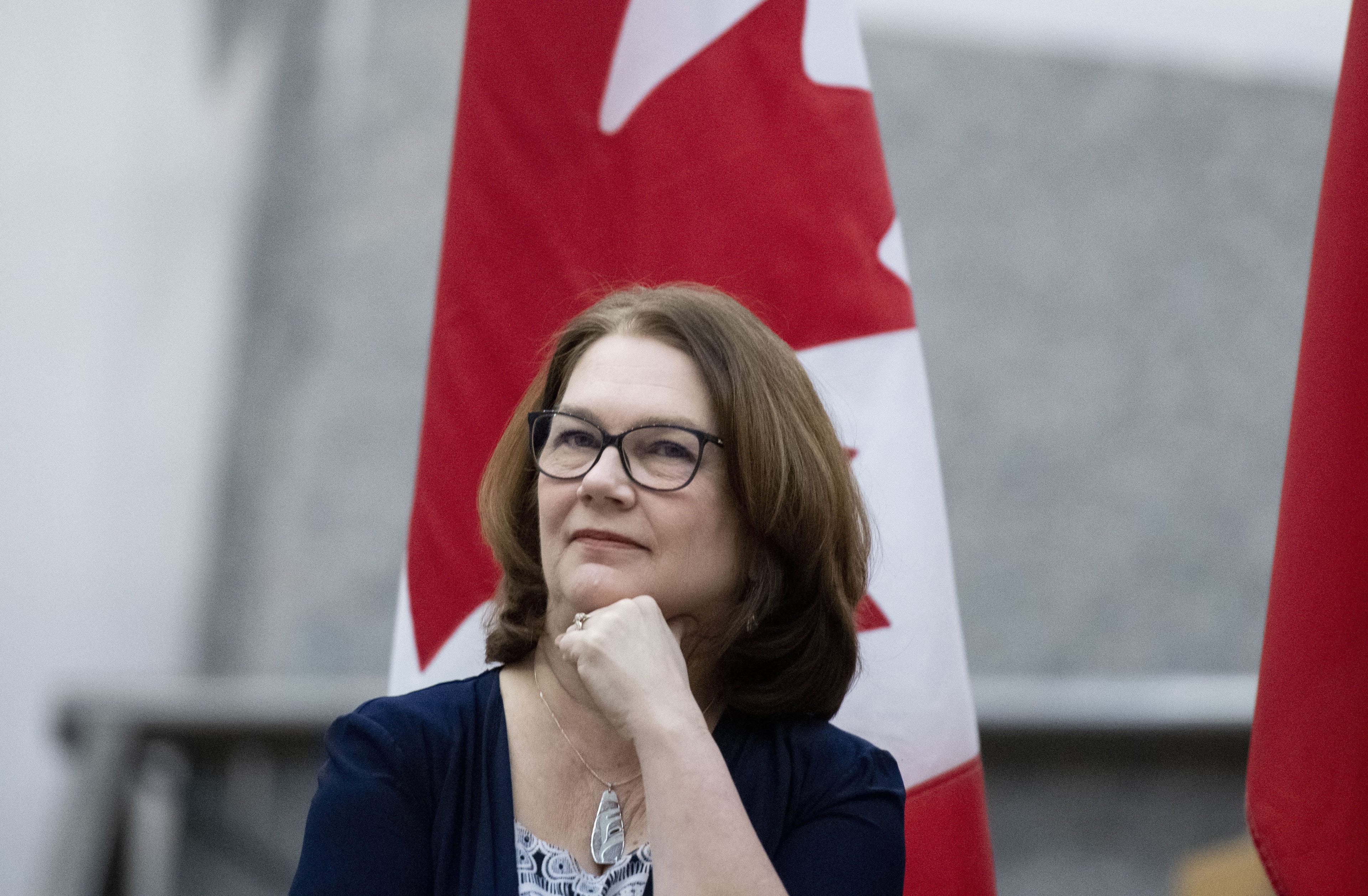 Philpott waits to deliver a keynote speech at an International Women's Day event at Ottawa City Hall on Friday, March 8, 2019. (THE CANADIAN PRESS/Justin Tang)