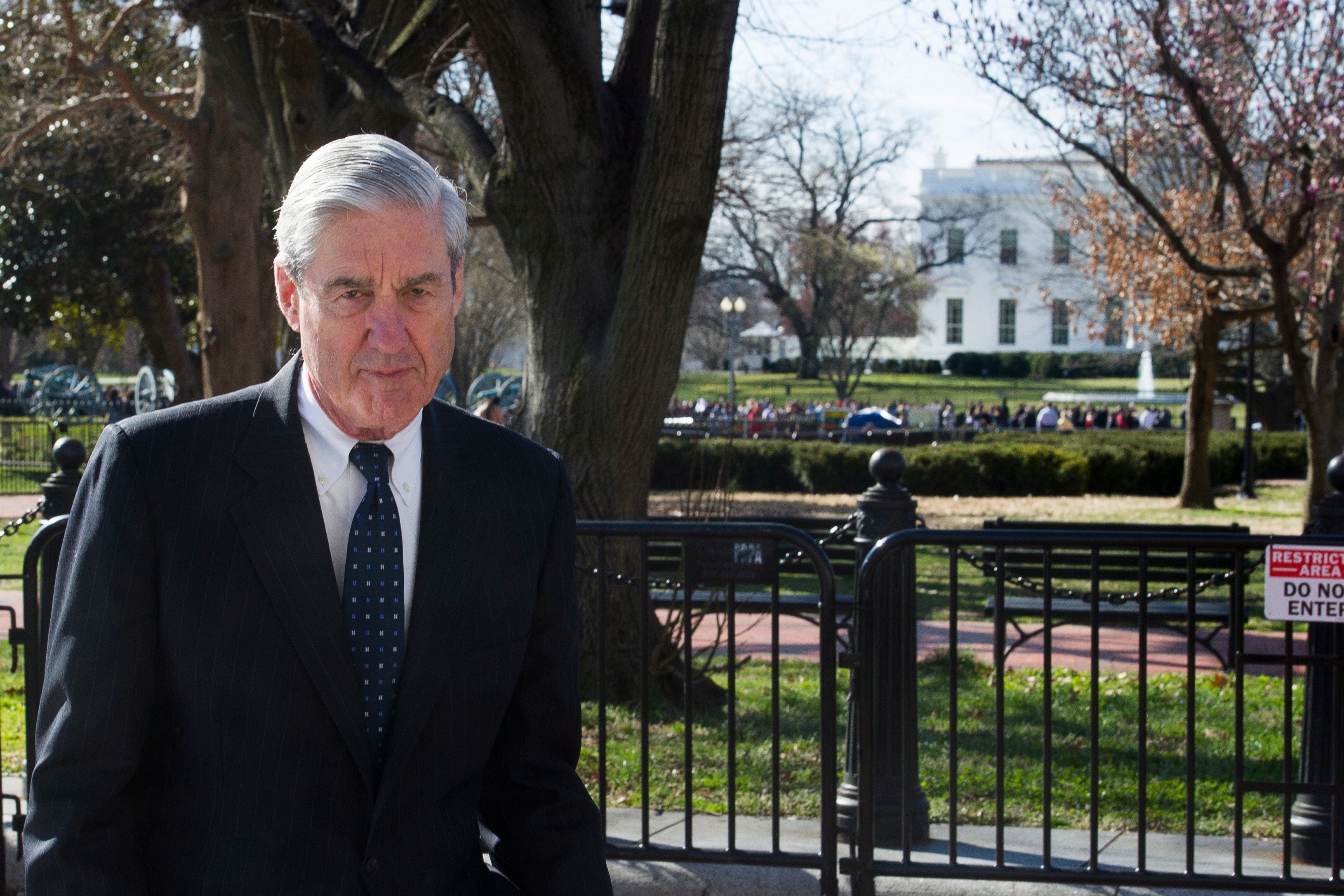 Special Counsel Robert Mueller walks past the White House after attending church services (AP Photo/Cliff Owen)