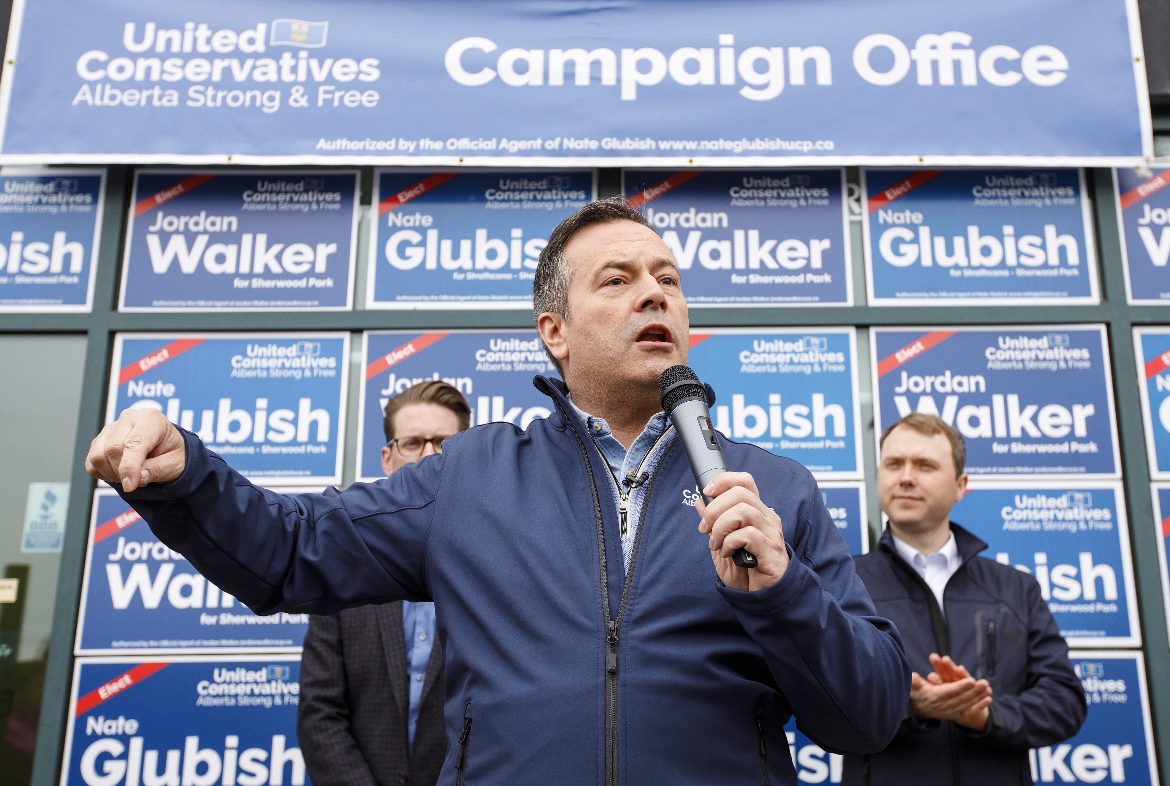 Kenney at a rally in Sherwood Park, Alta., before the election (Jason Franson/CP)
