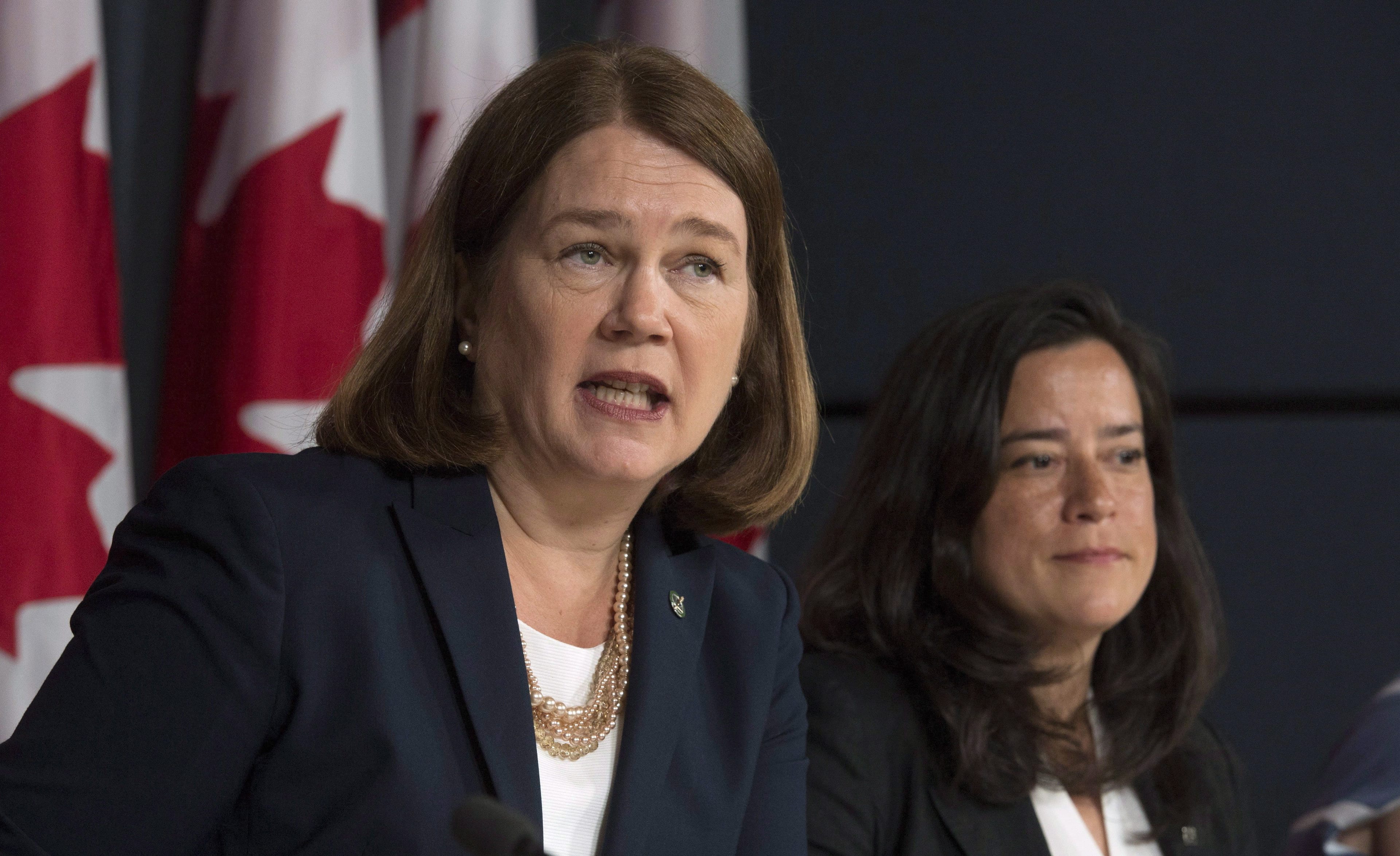 Former health minister Jane Philpott and former minister of justice Jody Wilson-Raybould in 2016. (Adrian Wyld/CP)