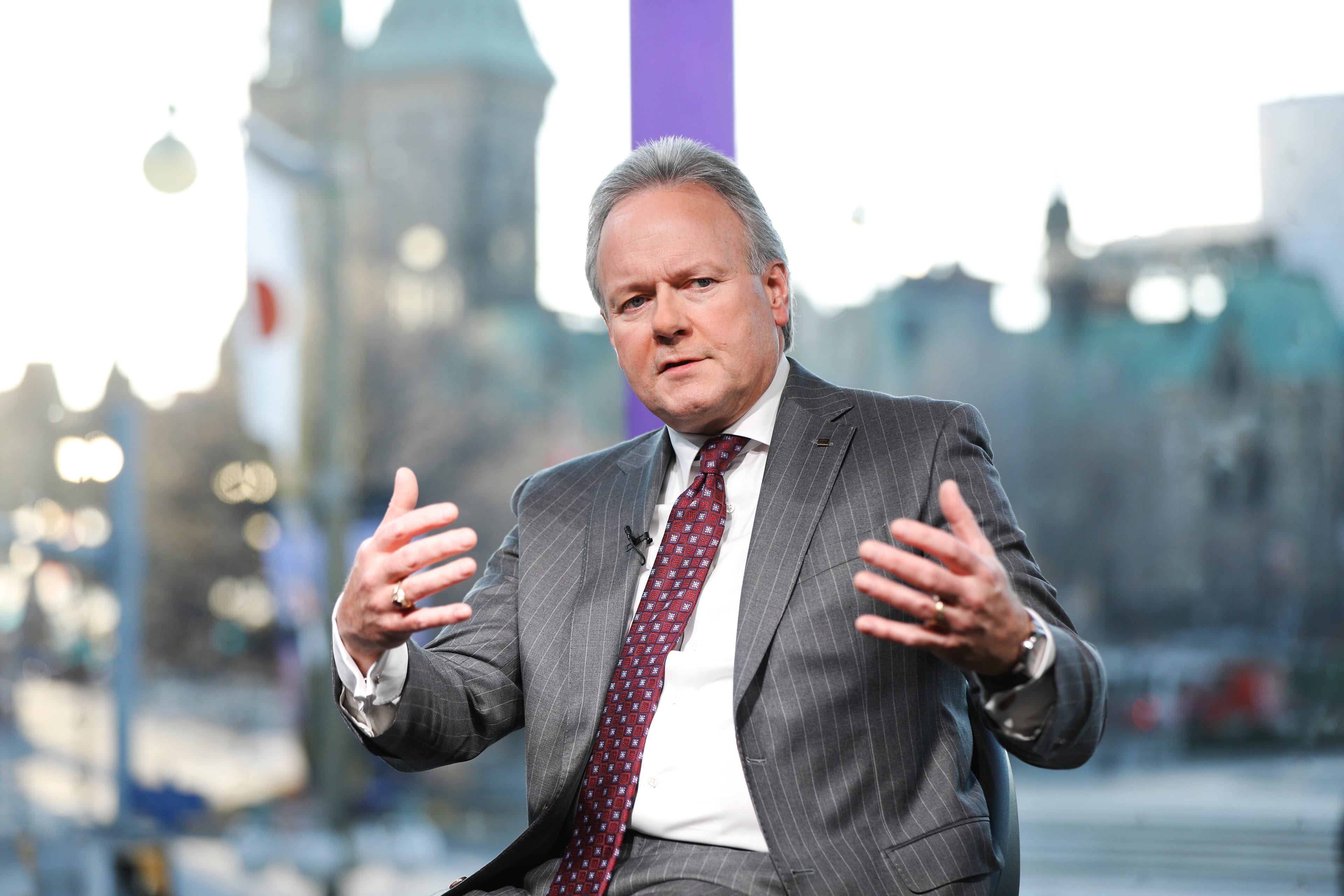 The governor of the Bank of Canada, Stephen Poloz, sits down for a live interview with Maclean’s senior writer Paul Wells at the recently renovated National Arts Centre in Ottawa on April 25. This is the third conversation of the second season of Maclean’s Live, presented by the Canadian Bankers Association in partnership with the NAC and CPAC. (Photograph by Blair Gable)