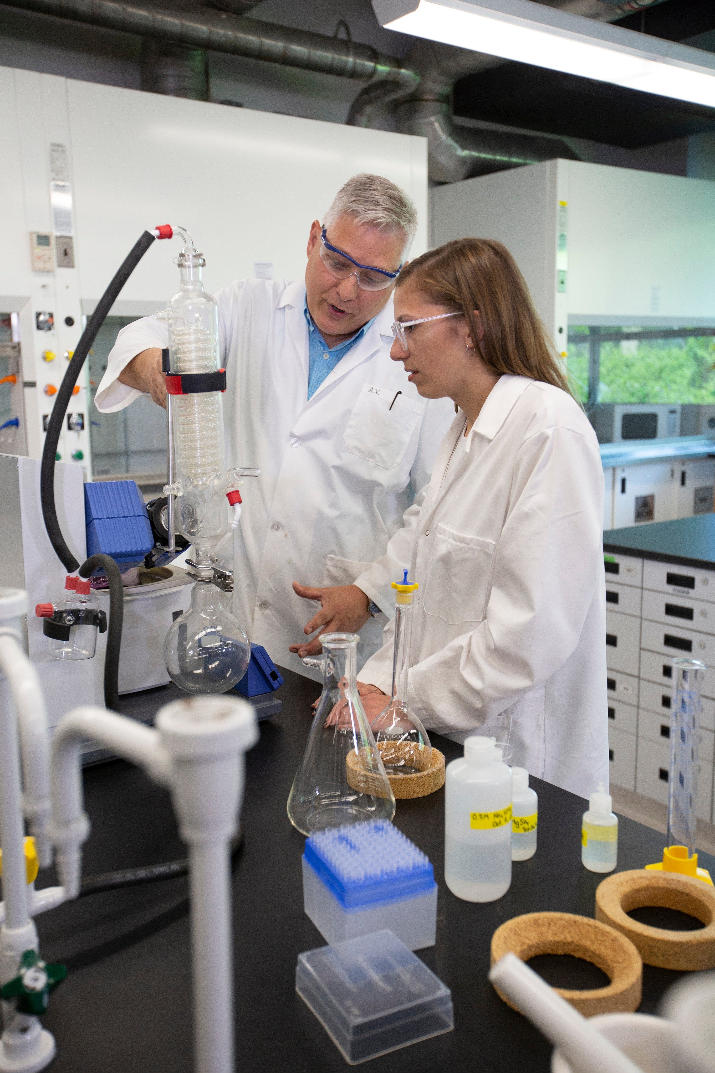 Trent University student in a lab