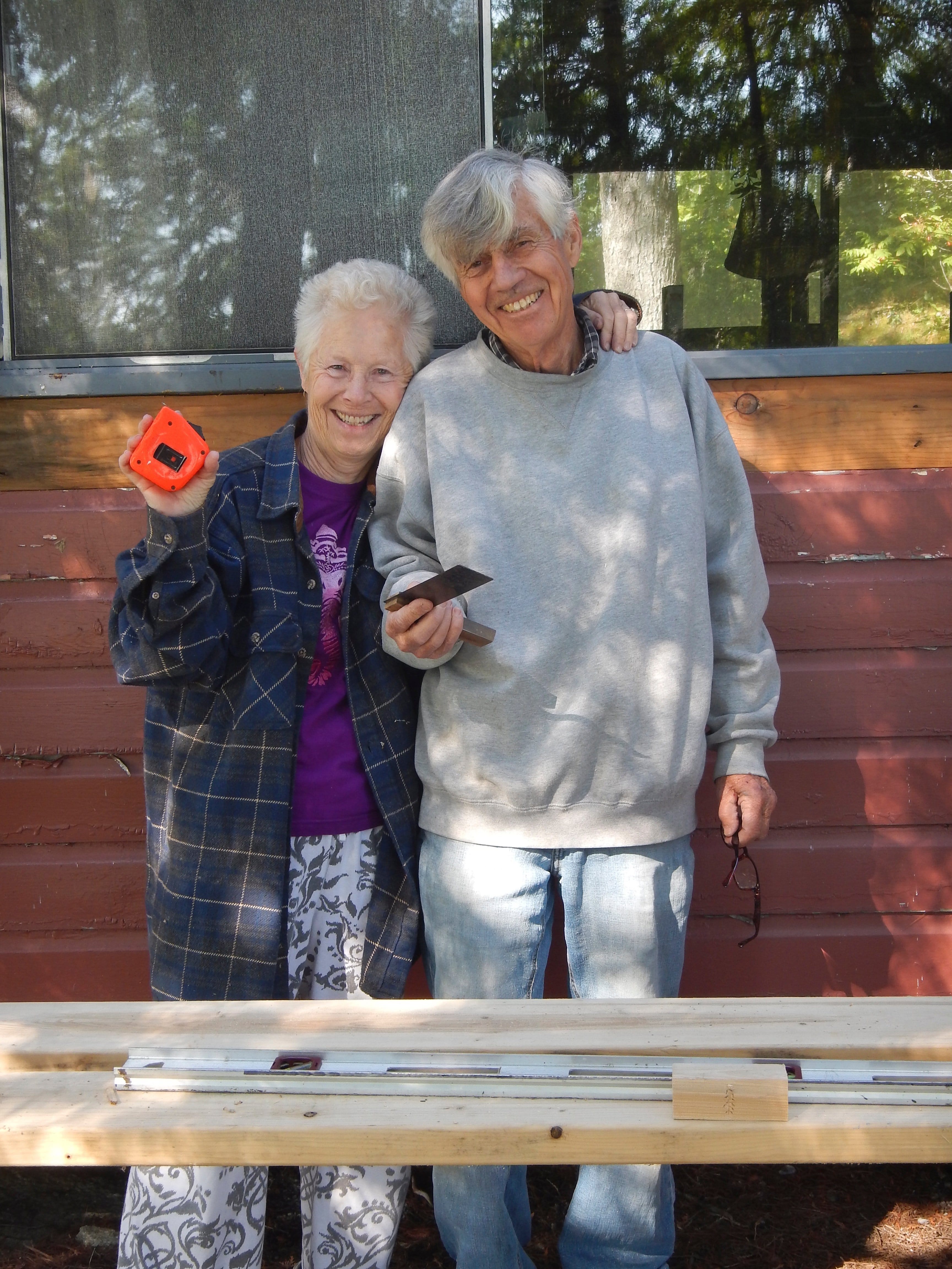 The siblings at work on their cottage—and their family traditions (Photo courtesy of Patti Shales Lefkos)