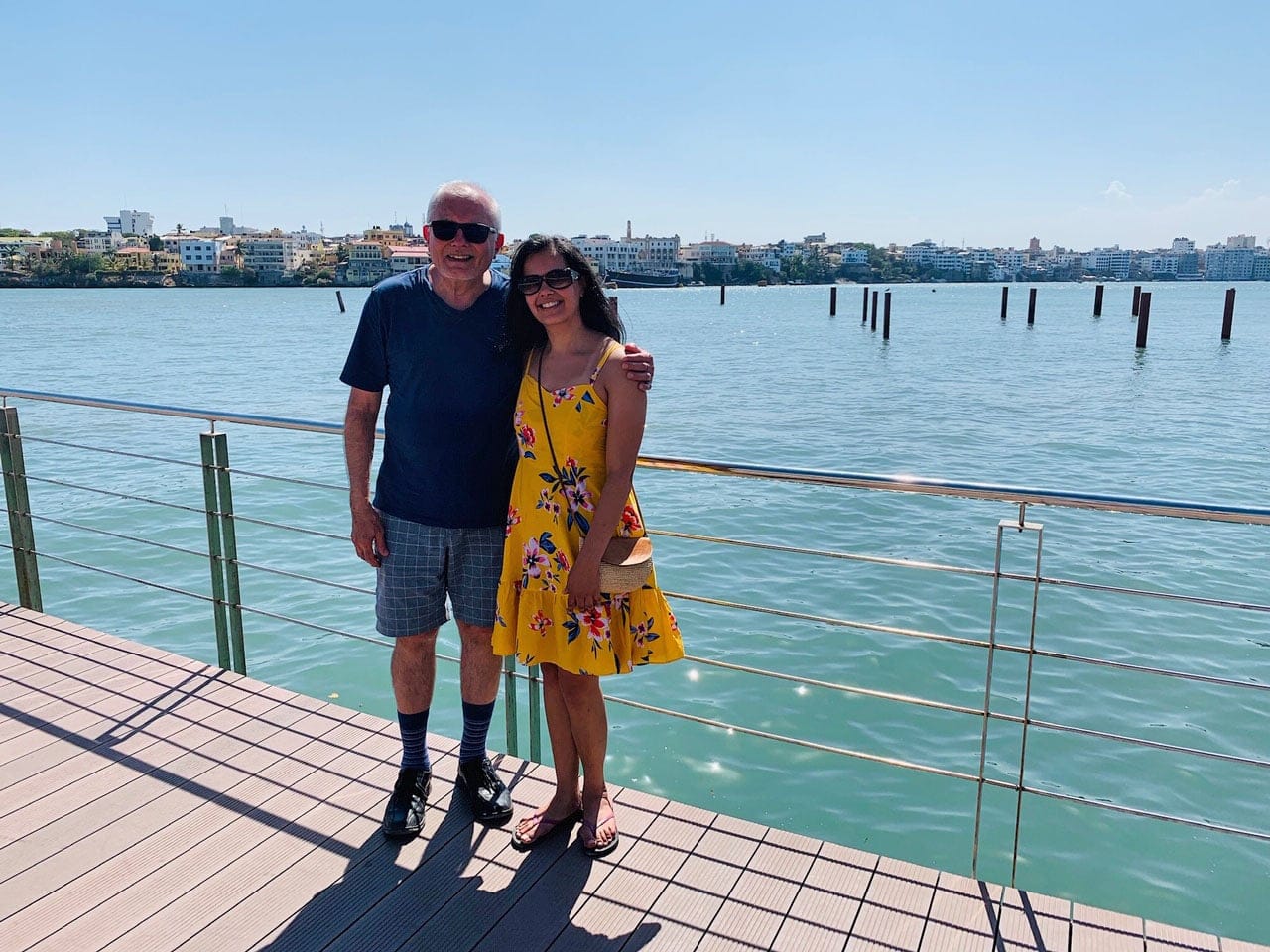 Taslim Jaffer and her dad Abdul Juma at English Point Marina in Mombasa, Kenya (Courtesy of Taslim Jaffer)