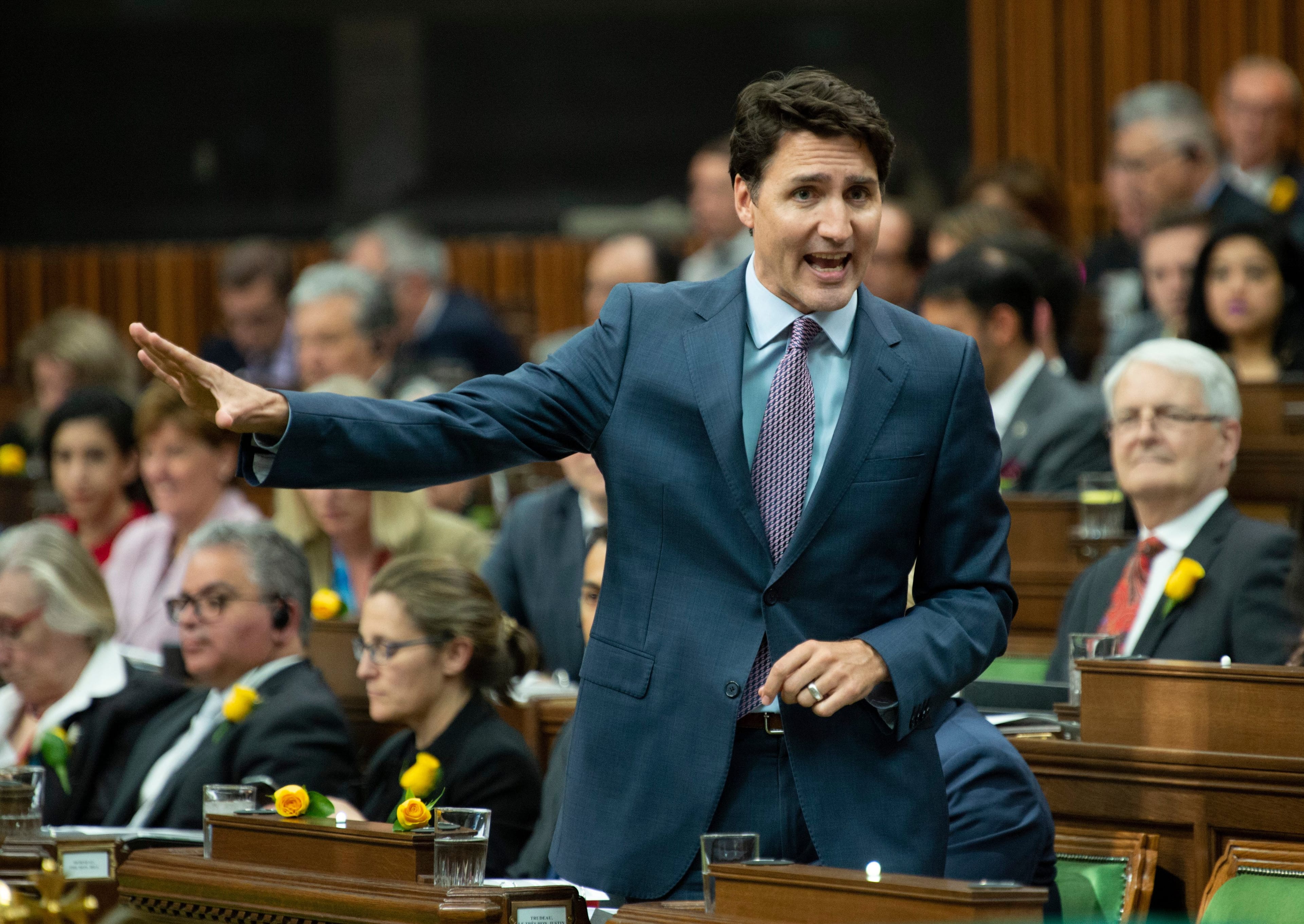 Trudeau during Question Period on Wednesday (Adrian Wyld/CP)