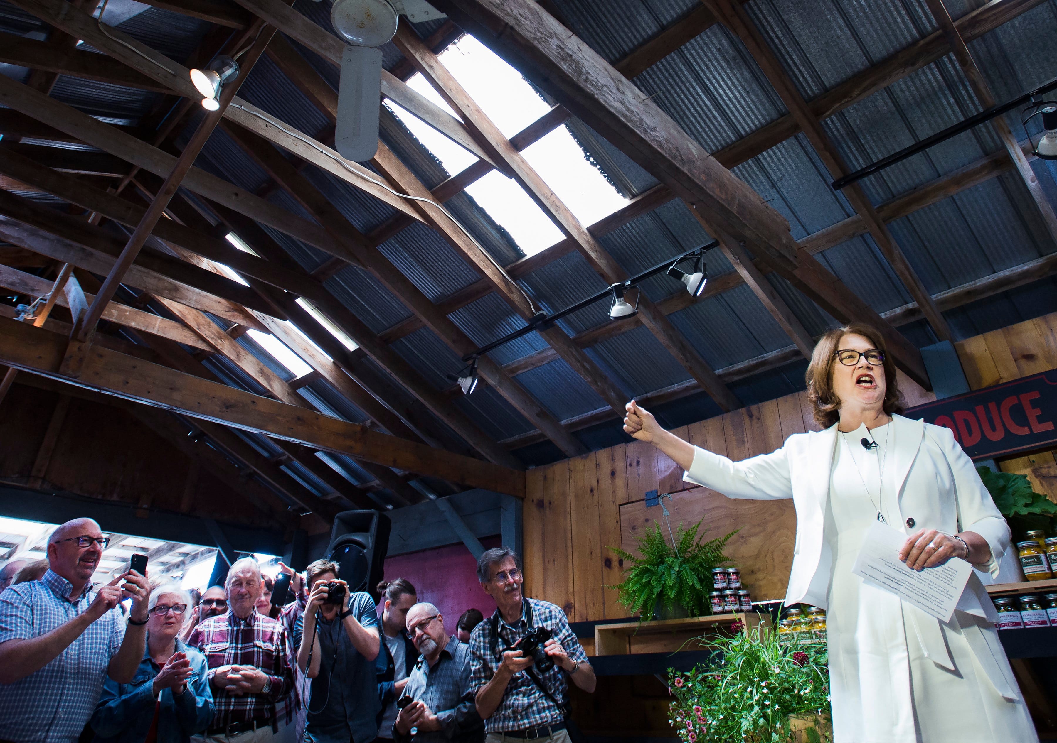 Philpott announces she'll run in the next federal election as an Independent in Markham, Ont., on May 27, 2019 (THE CANADIAN PRESS/Nathan Denette)