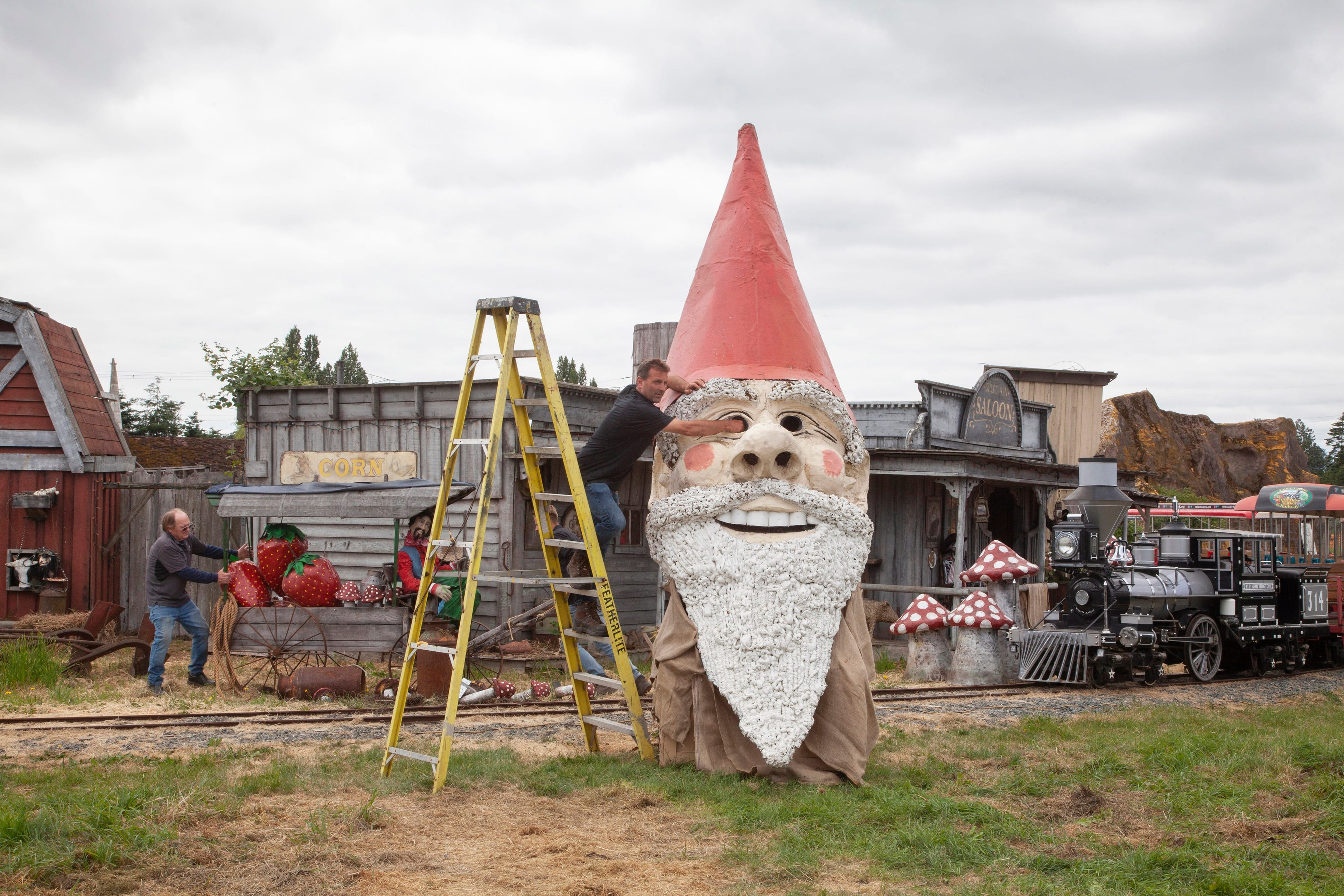 Galey has big plans for his newly acquired gnome, including new skills like blinking, waving and talking through a speaker set in his mouth (Photograph by Jen Osborne)
