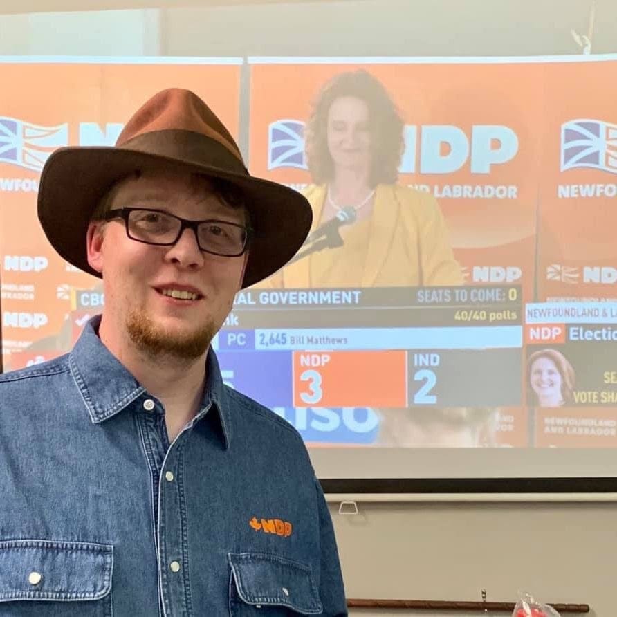 Jordan Brown on election night. (NL NDP)