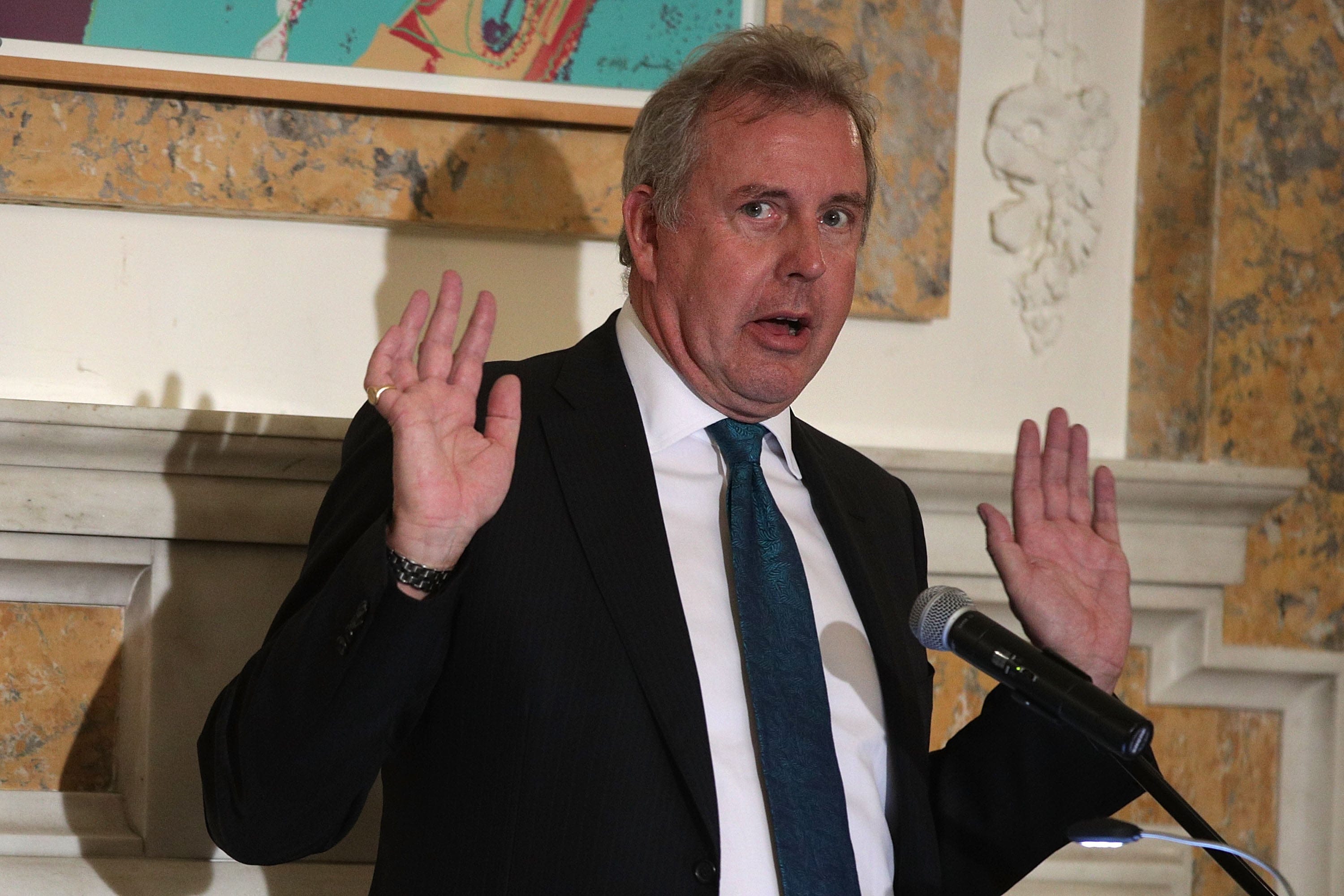 WASHINGTON, DC - OCTOBER 20:  British Ambassador to the U.S. Kim Darroch speaks during an annual dinner of the National Economists Club at the British Embassy October 20, 2017 in Washington, DC. Federal Reserve Chair Janet Yellen gave a lecture on "Monetary Policy Since the Financial Crisis."  (Photo by Alex Wong/Getty Images)