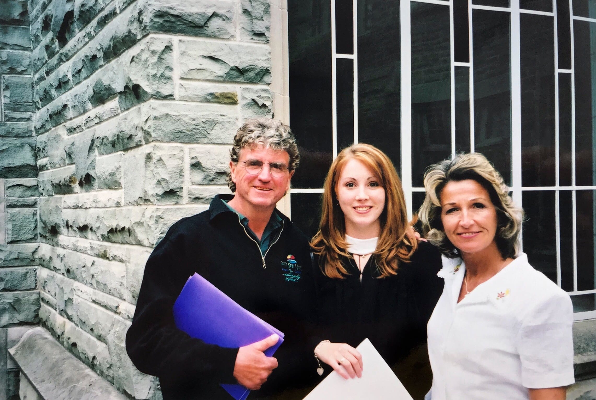Shannon Proudfoot with her parents, Mike Proudfoot and Molly Mislan, at her 2003 graduation from the University of Western Ontario in London, Ont