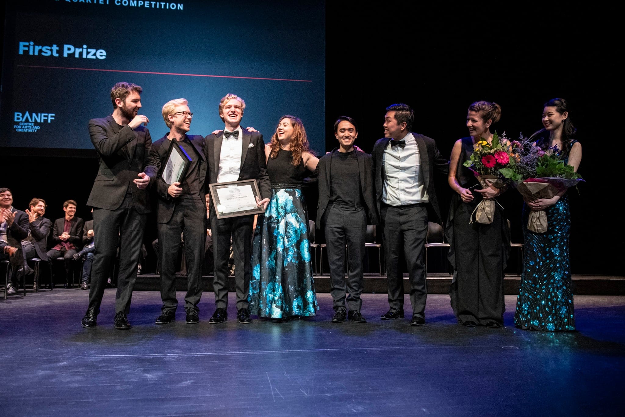 Marmen and Viano Quartets share first prize at the Banff International String Quartet Competition (Jessica Whittman/Banff Centre)