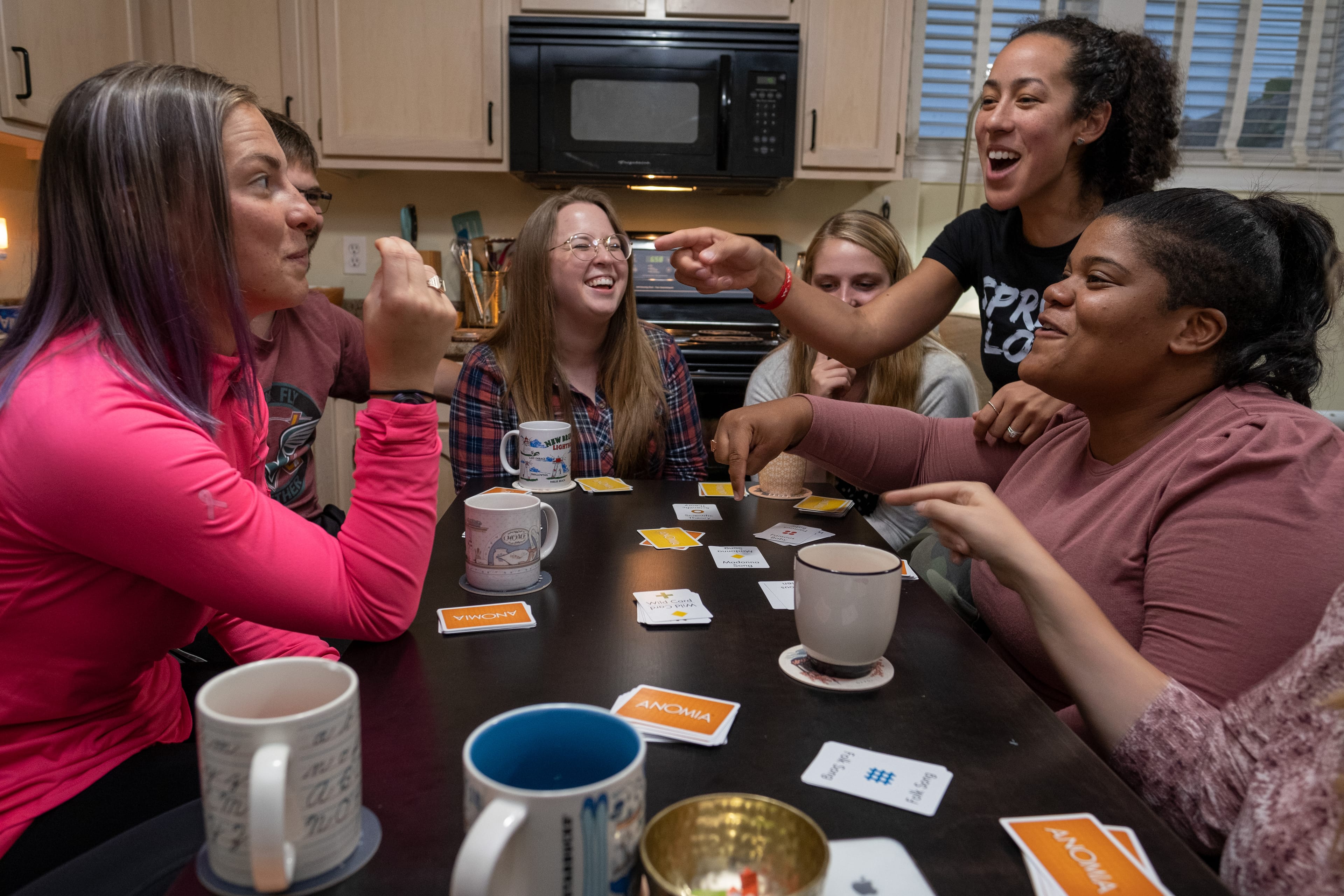Downey (centre) is part of a growing trend 
of students socializing without alcohol (Photograph by Andrew Tolson)