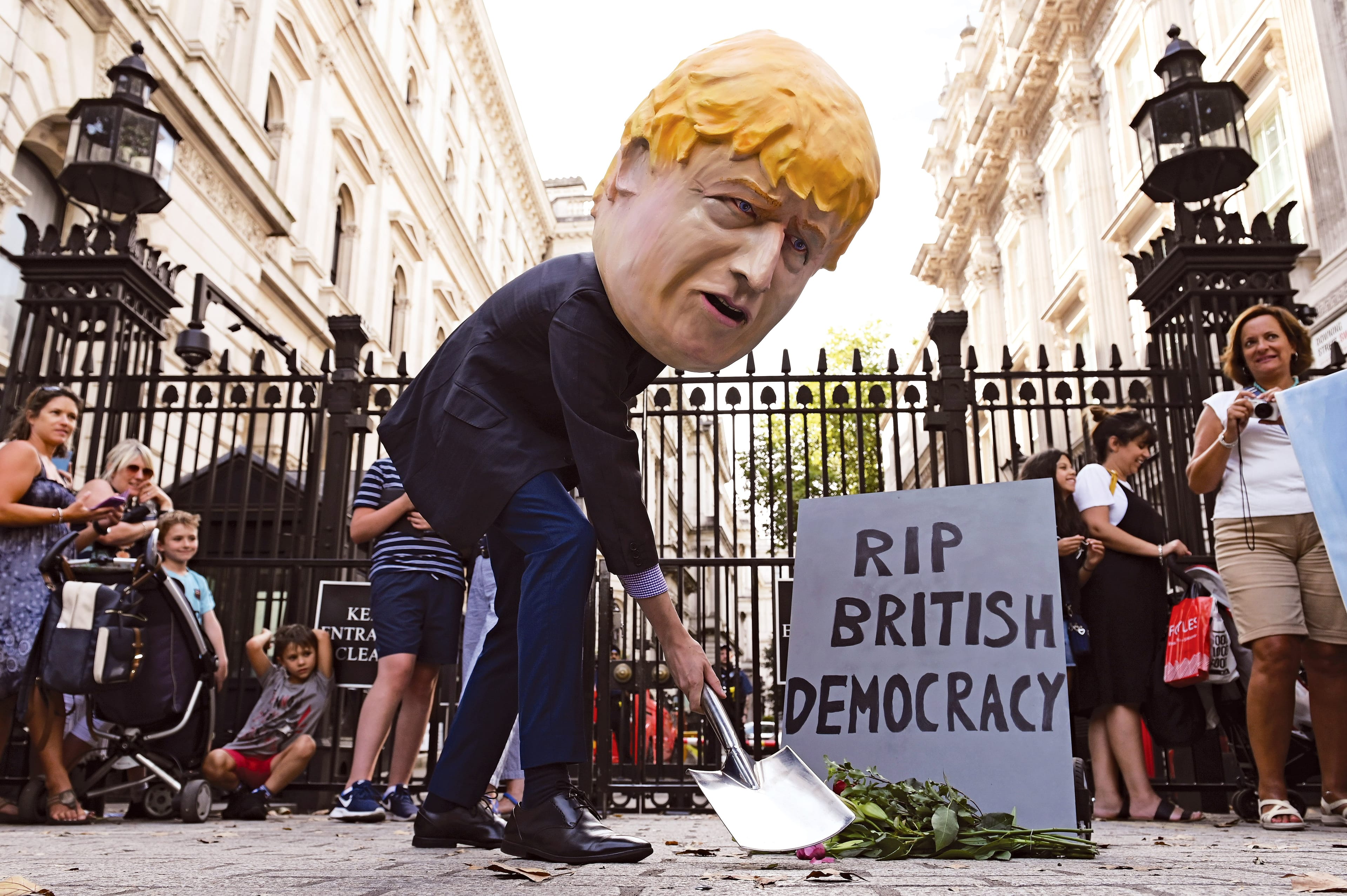 Johnson has faced criticism and protests like the one above for his move to prorogue Parliament (Daniel Leal-Olivas/AFP/Getty Images)