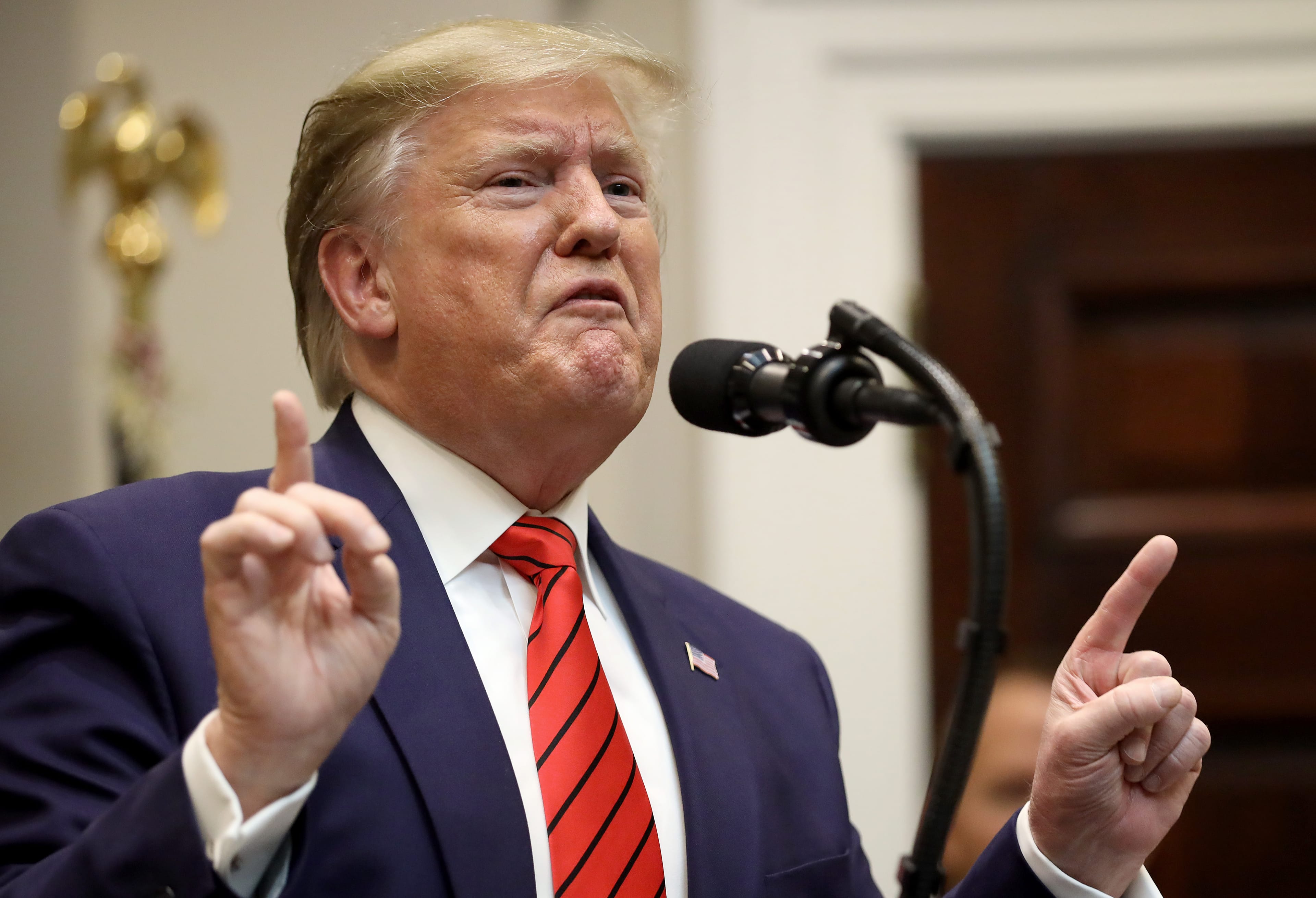 Trump at an event on Wednesday for the signing of two executive orders aimed at greater governmental transparency. Earlier, the White House had said it would not co-operate with the House impeachment inquiry. ((Photo by Win McNamee/Getty Images)