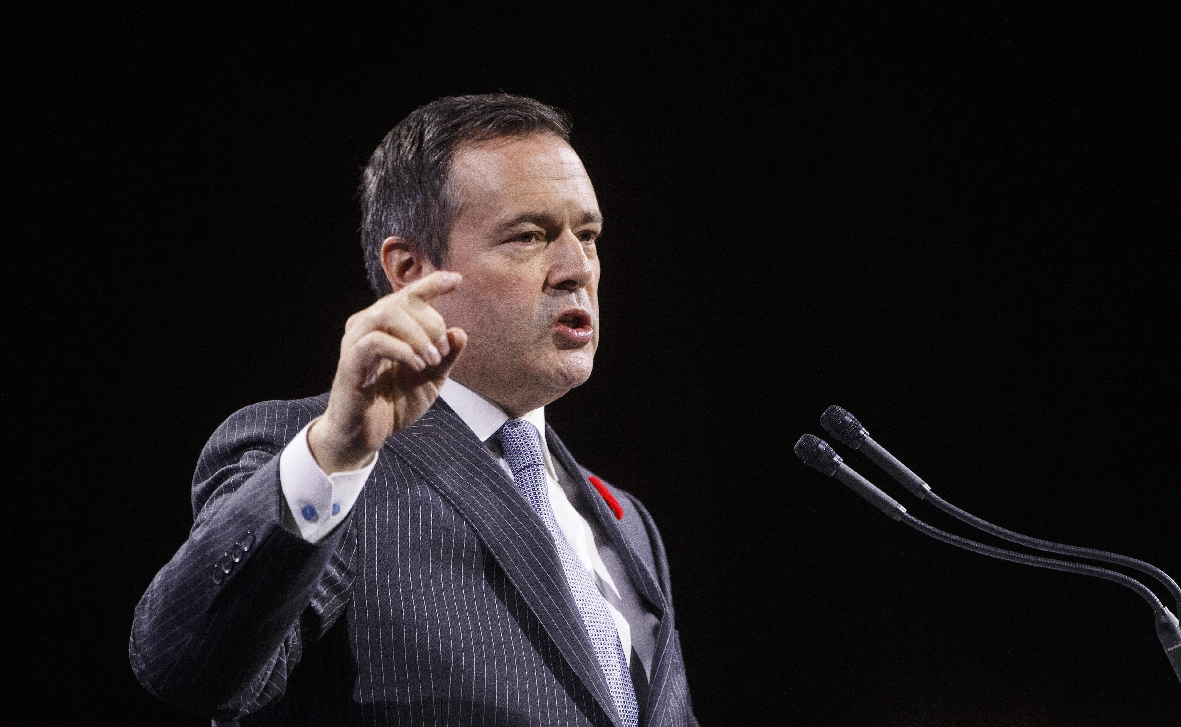 Alberta Premier Jason Kenney delivers his State of the Province address to the Edmonton Chamber of Commerce in Edmonton on Tuesday, October 29, 2019. (Jason Franson/CP)