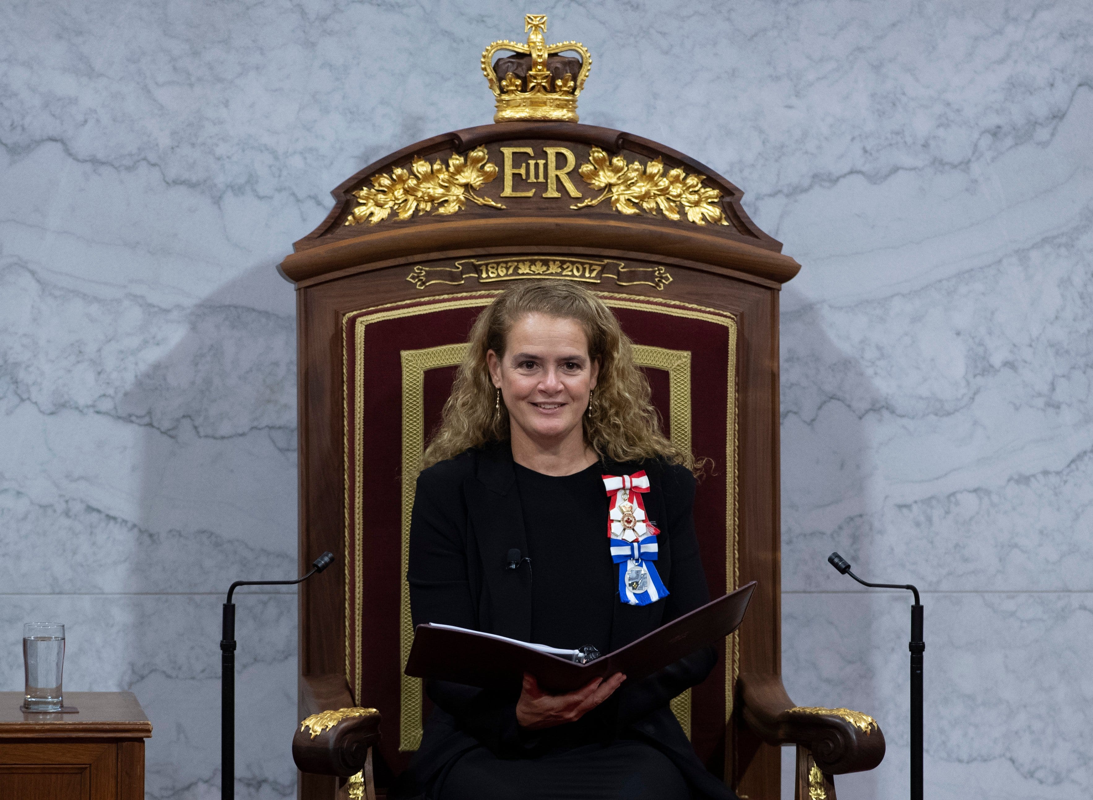 Governor General Julie Payette delivers the Speech from the Throne at the Senate in Ottawa on Dec. 5. (Photo by SEAN KILPATRICK/POOL/AFP via Getty Images)