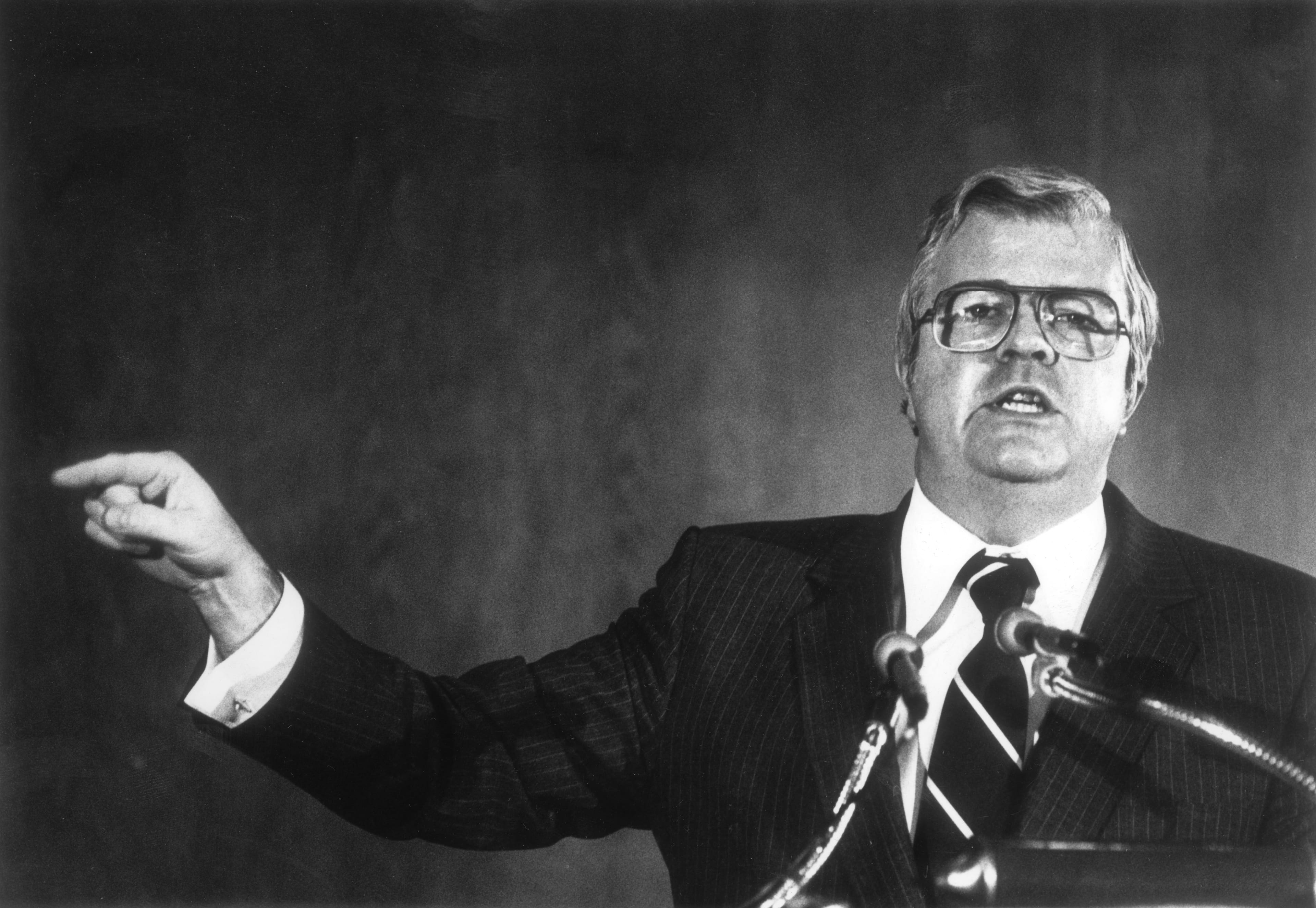 Crosbie on Dec. 20, 1979, when he was federal finance minister (Tibor Kolley / The Globe and Mail)