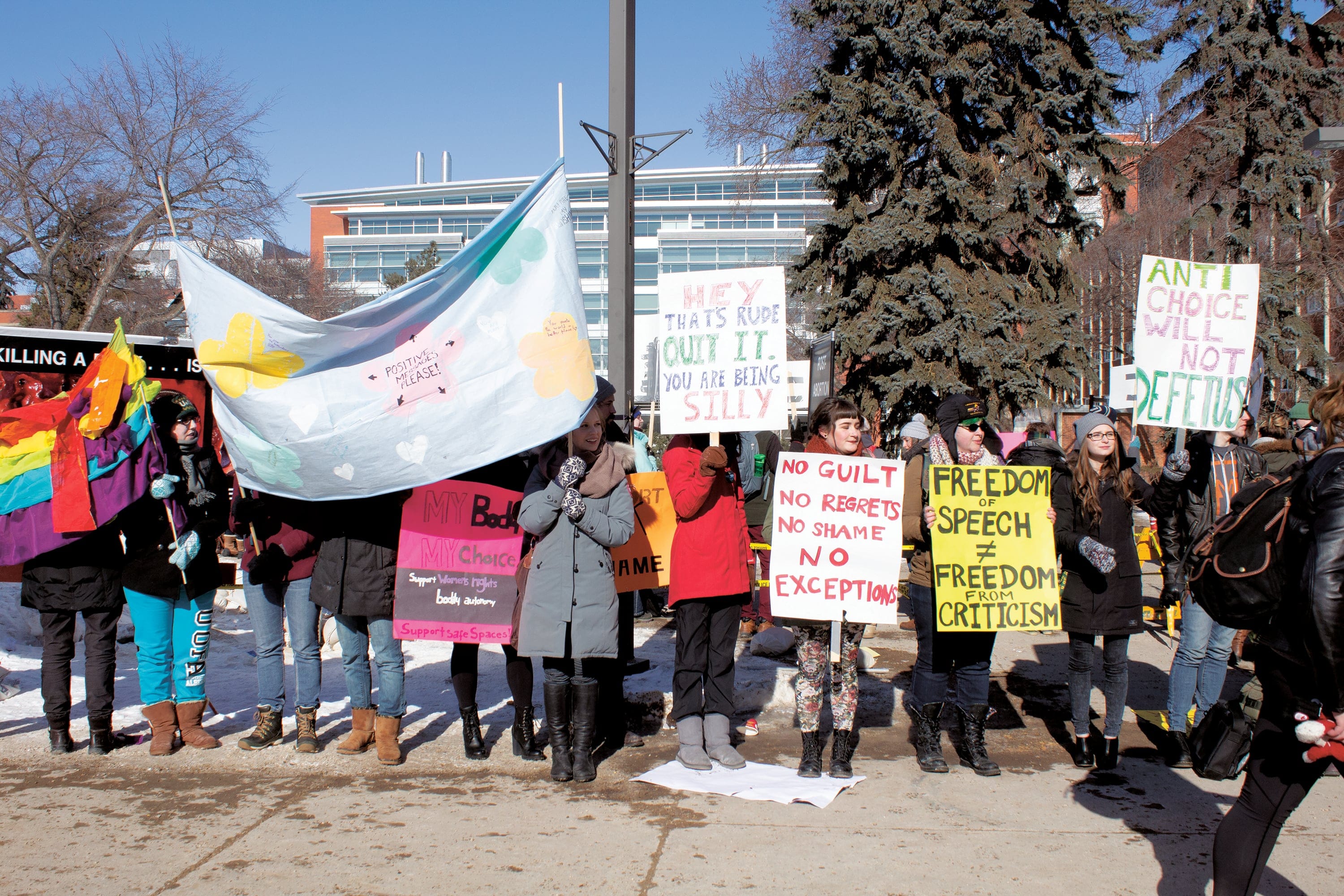Anti-abortion rights protests at U of A (Christina Vargais/The Gateway)