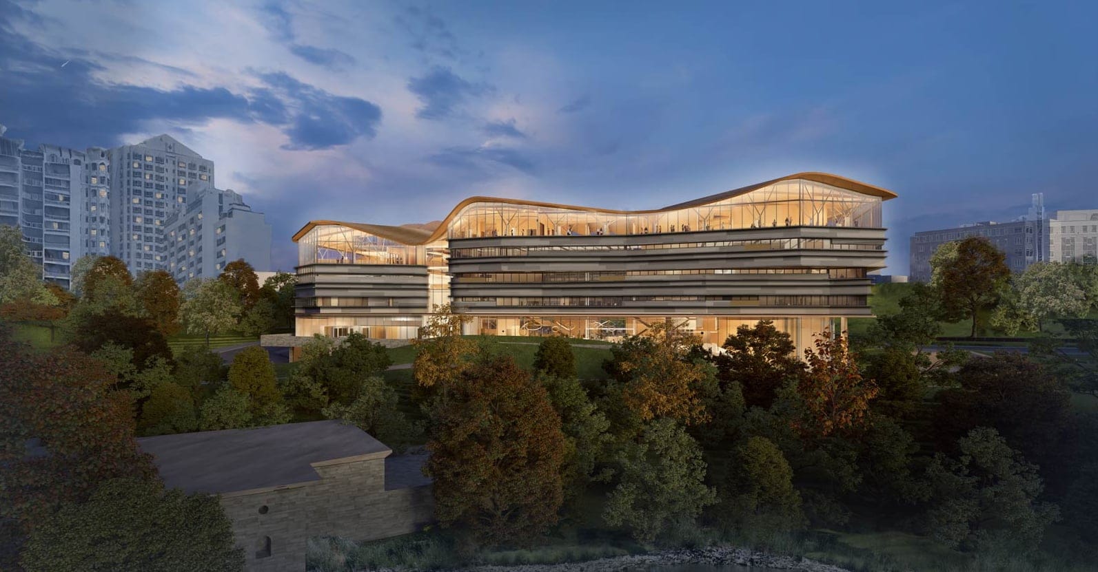 Rendering of the Ottawa Public Library and Library and Archives Canada building (OPL-LAC)