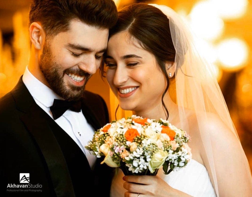 A wedding photo of Arash Pourzarabi and Pouneh Gorji. (Courtesy of the Iranian Heritage Society of Edmonton/Akhavan Studio)