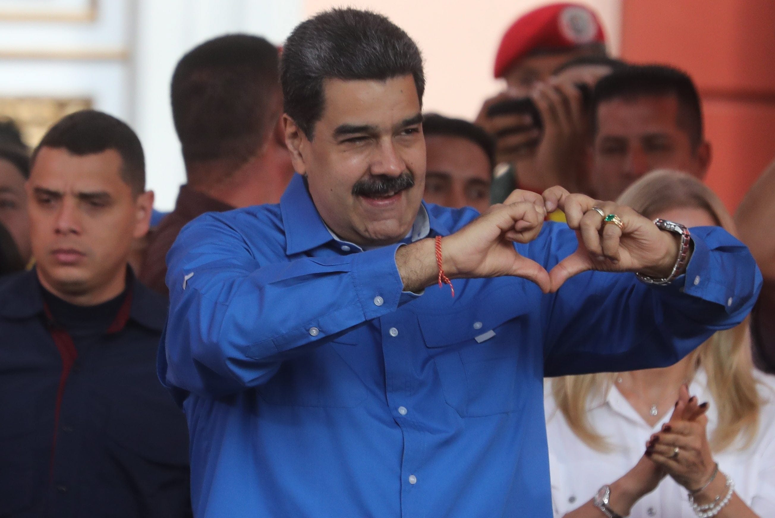 Venezuelan President Nicolas Maduro with supporters in Caracas. Venezuela has been named a member of teh UN Human Rights Council, despite the UN's own report that the Maduro regime engaged in orchestrated political assassinations (Miguel Gutiérrez/EPA)