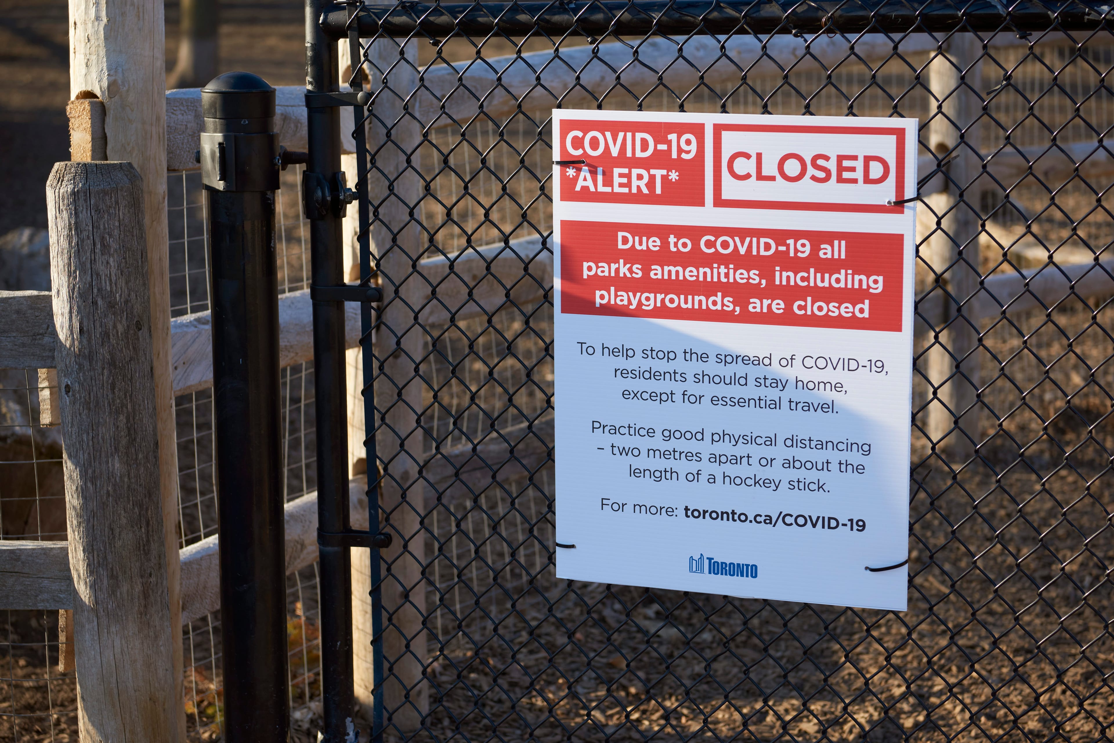 The City of Toronto closed all park amenities as part of its response to the COVID-19 pandemic (CP/Rachel Verbin)