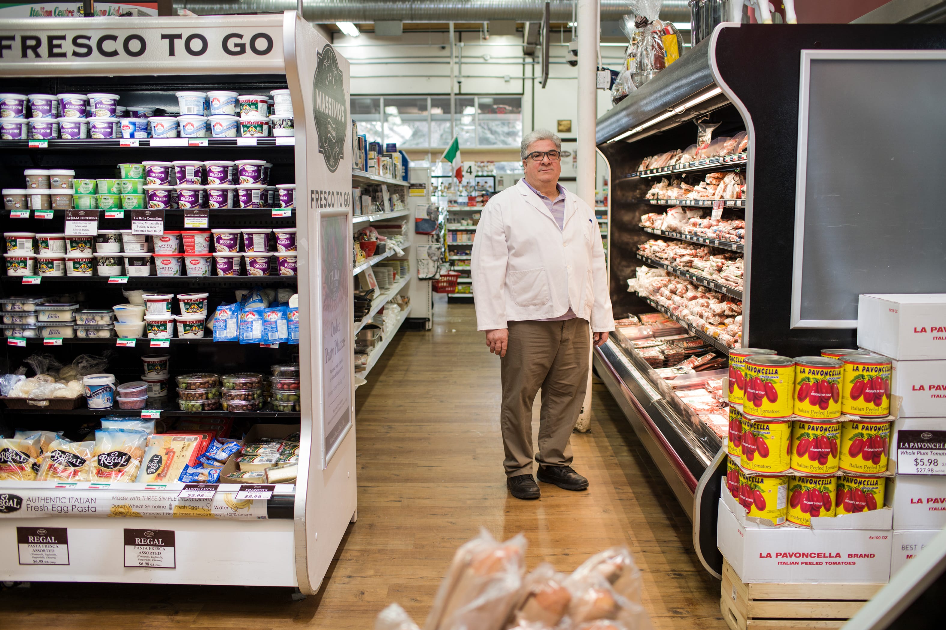 Ralph Stabile at the Italian Centre Shop in Edmonton (Photograph by Amber Bracken)