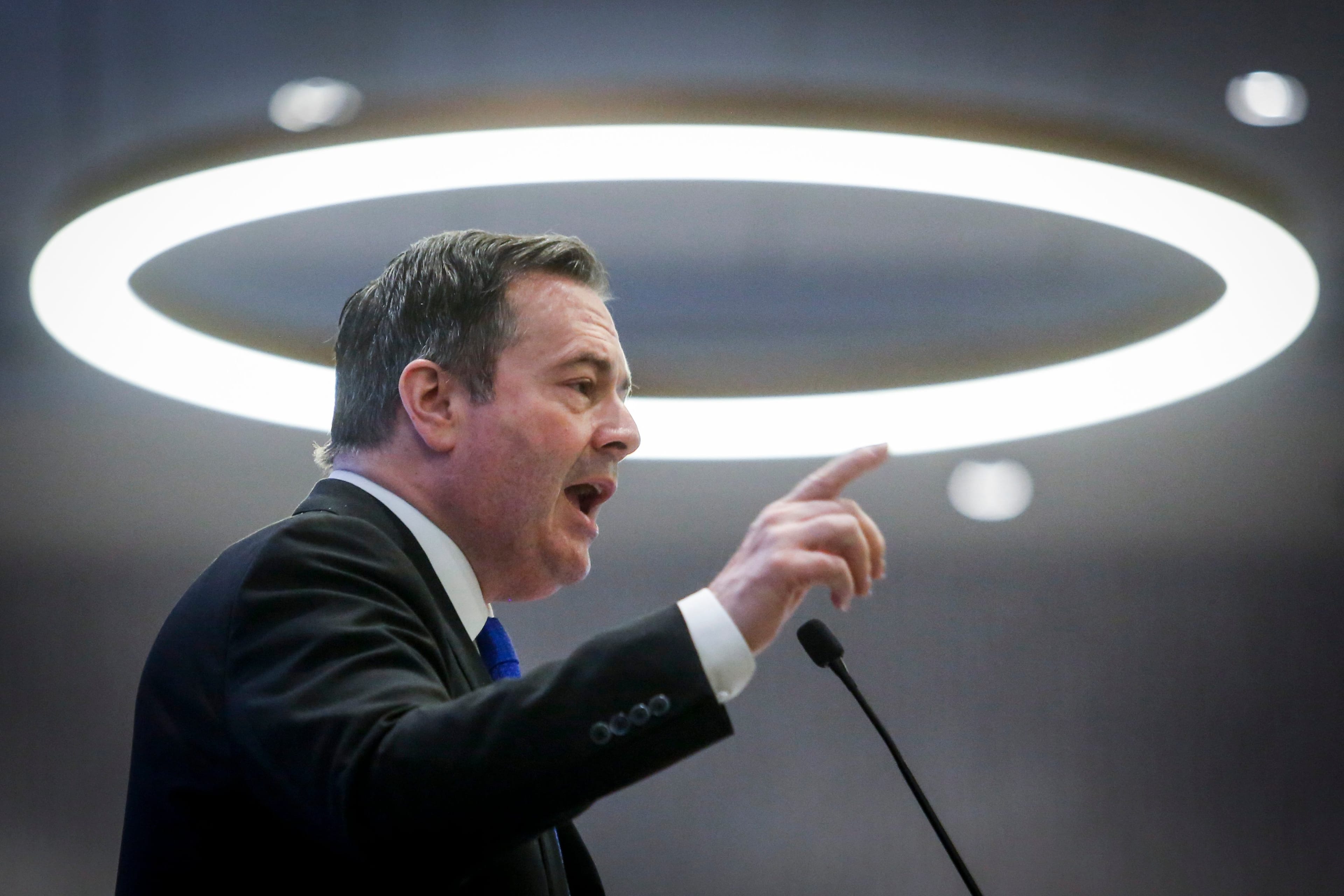 Alberta Premier Jason Kenney delivers remarks at the Indigenous Participation in Major Projects conference in Calgary, Alta., Wednesday, Feb. 26, 2020.(Jeff McIntosh/CP)