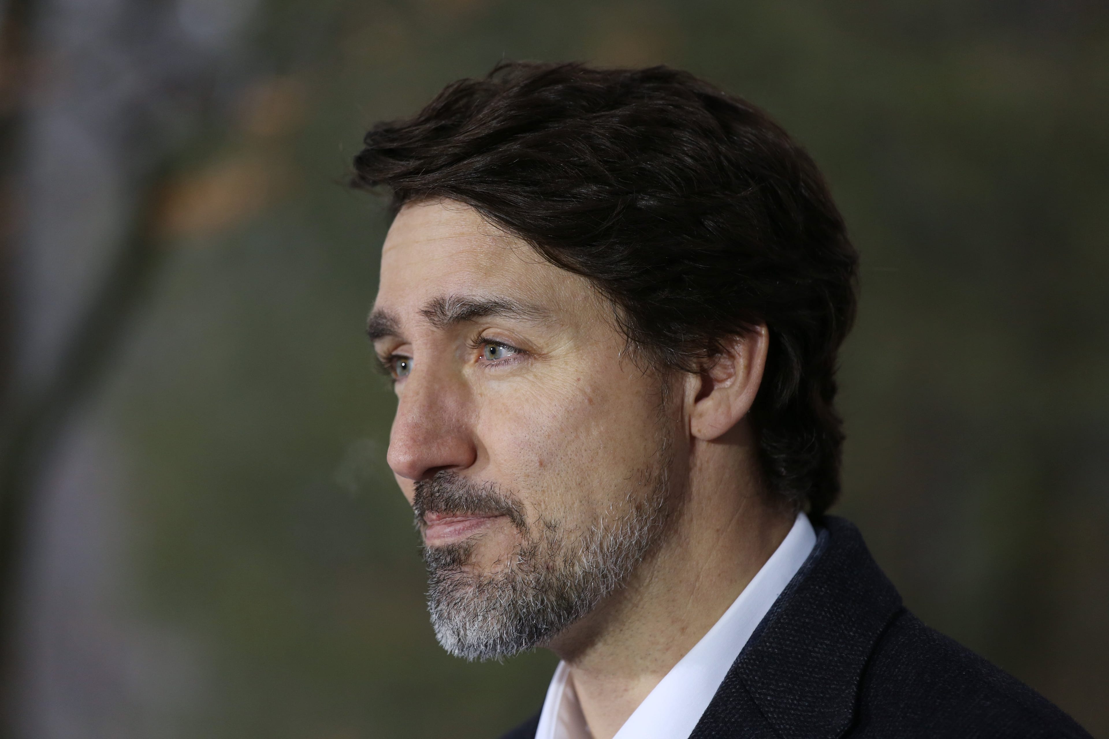 Canadian Prime Minister Justin Trudeau speaks during a news conference on COVID-19 situation in Canada from his residence March 29, 2020 in Ottawa, Canada. (Photo by Dave Chan / AFP) (Photo by DAVE CHAN/AFP via Getty Images)